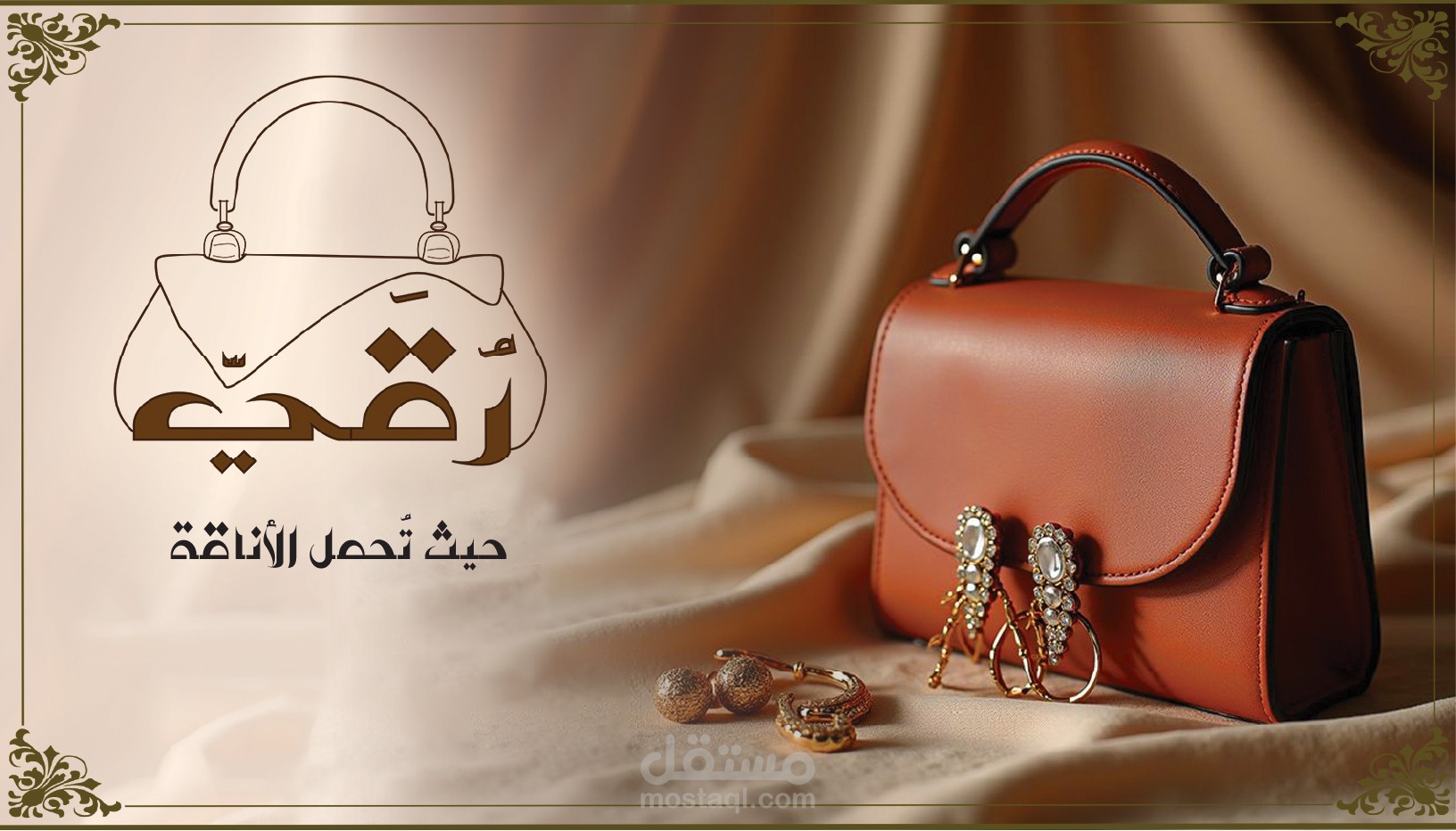 "تصميم شعار أنيق لبراندحقائب باسم رُقِيّ"