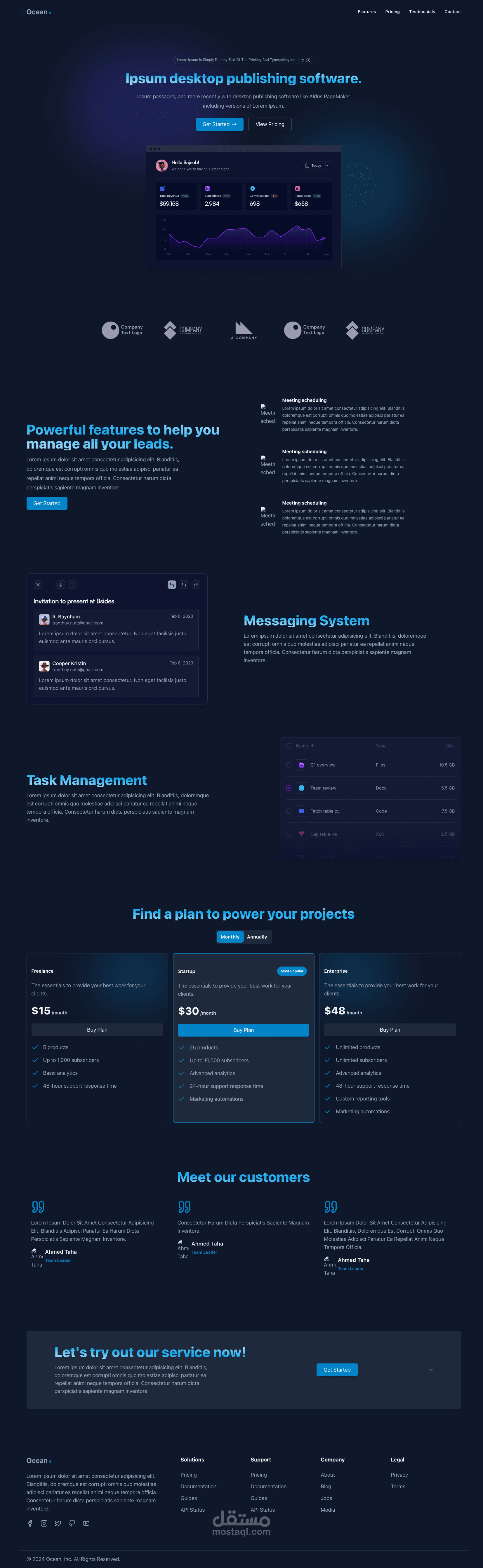 (NextJs- TailwindCSS- TypeScript)Ocean website