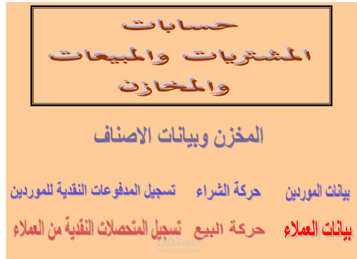 اعداد حسابات المبيعات والمشتريات والمخازن