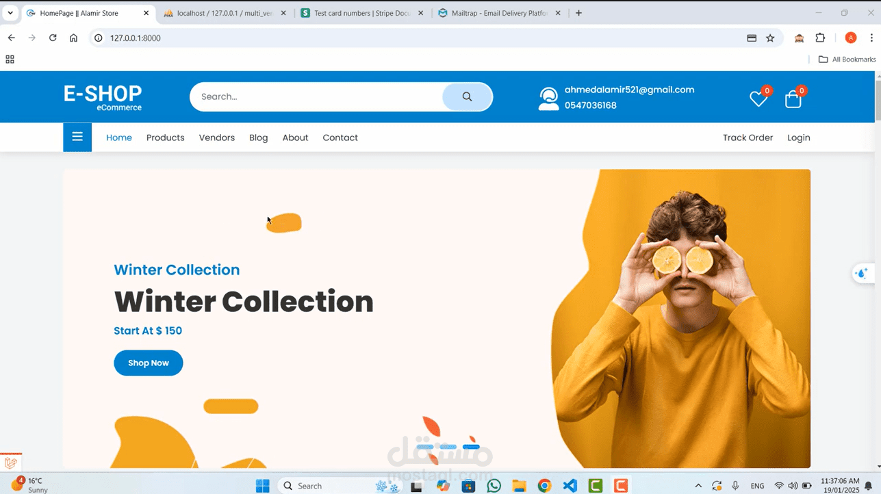تطوير متجر إلكتروني متعدد البائعين (Multi-Vendor E-commerce) باستخدام Laravel مع نظام دفع متكامل