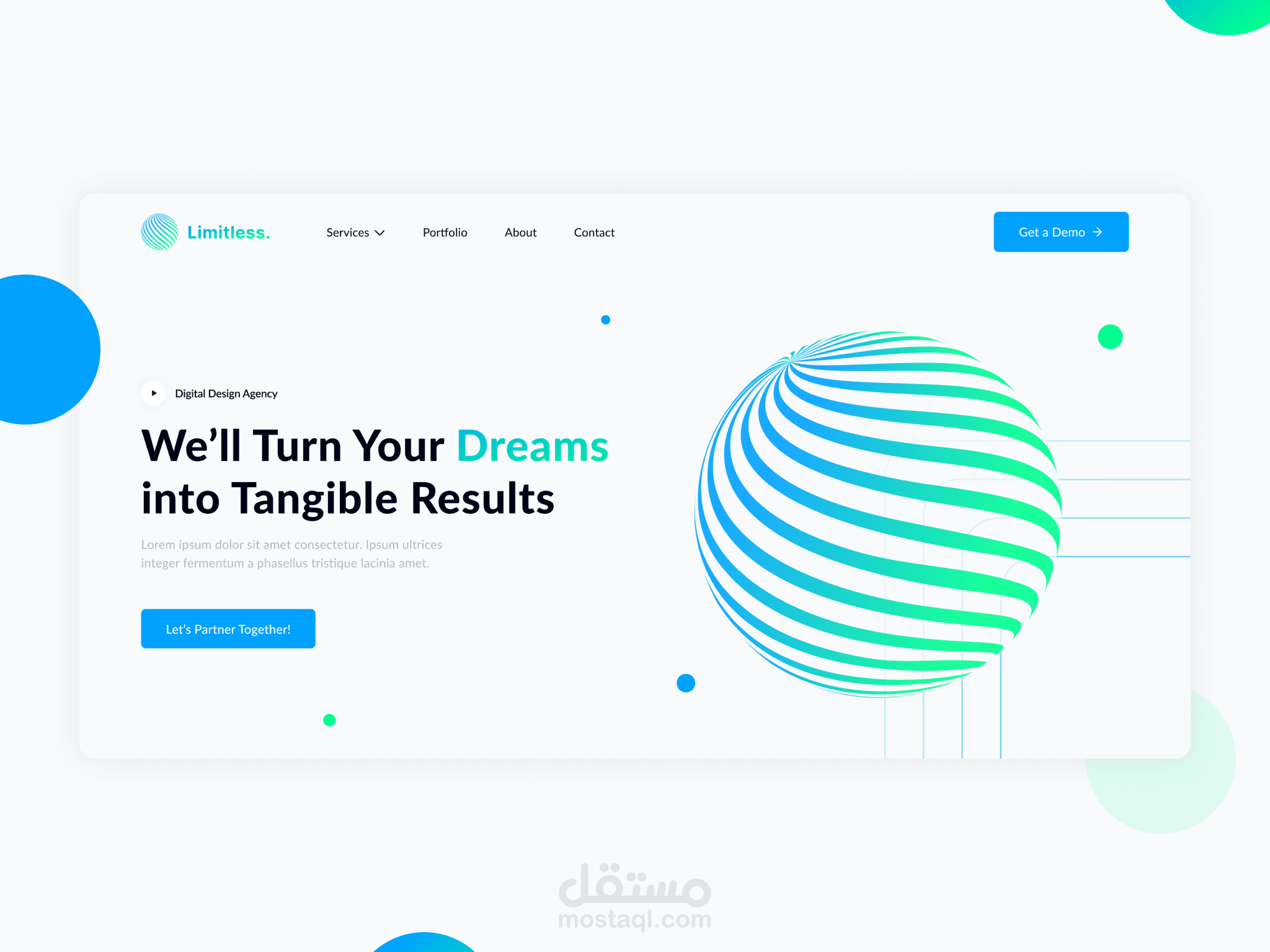 Colorful Landing Page For an Agency