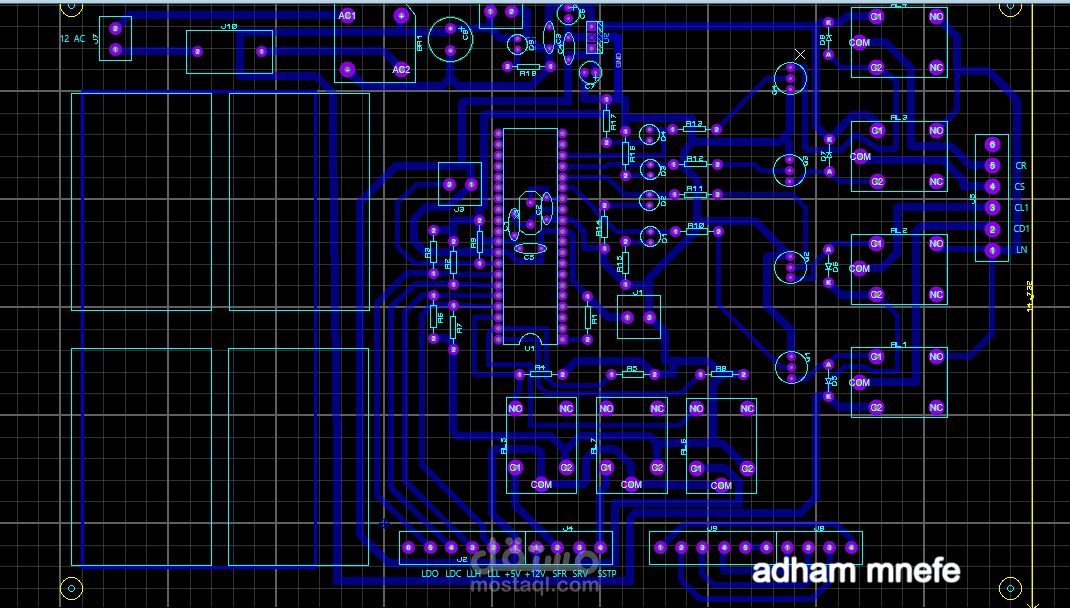 تصميم لوحة كهربائية pcb circuit board مع طبالون  لتحكم في المصعد