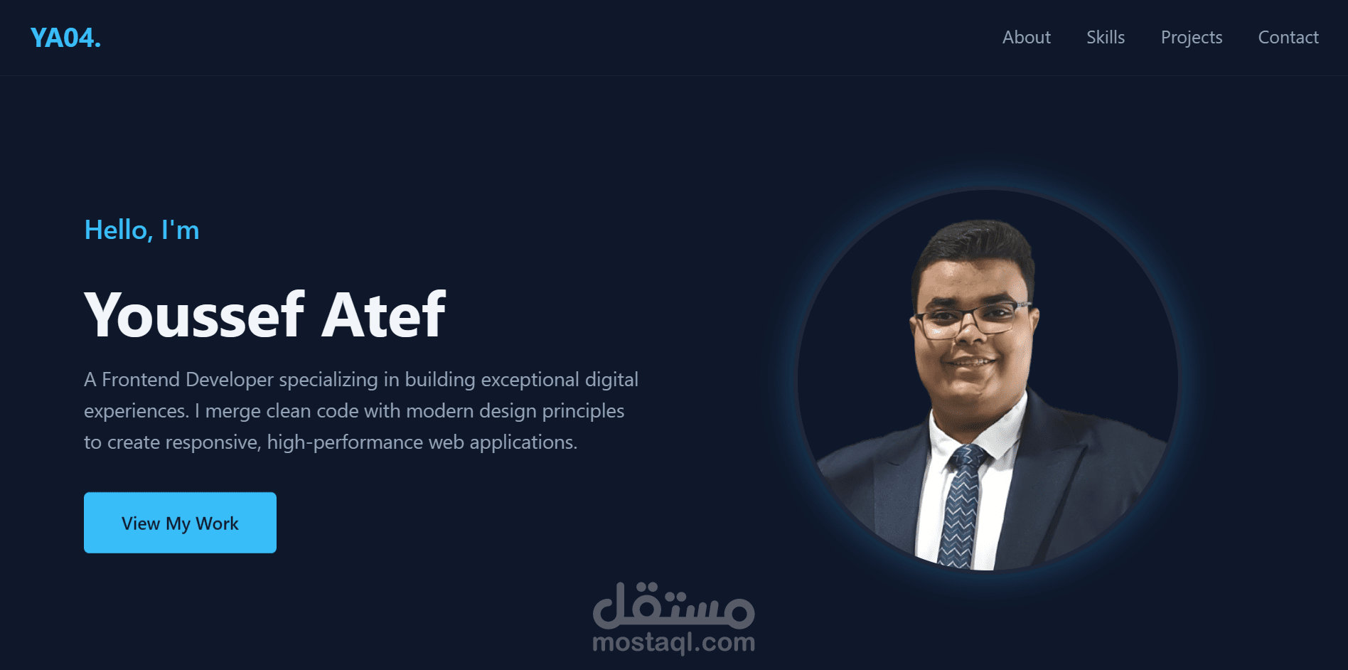 portfolio landing-page /صفحة هبوط لعرض الاعمال والخبرات