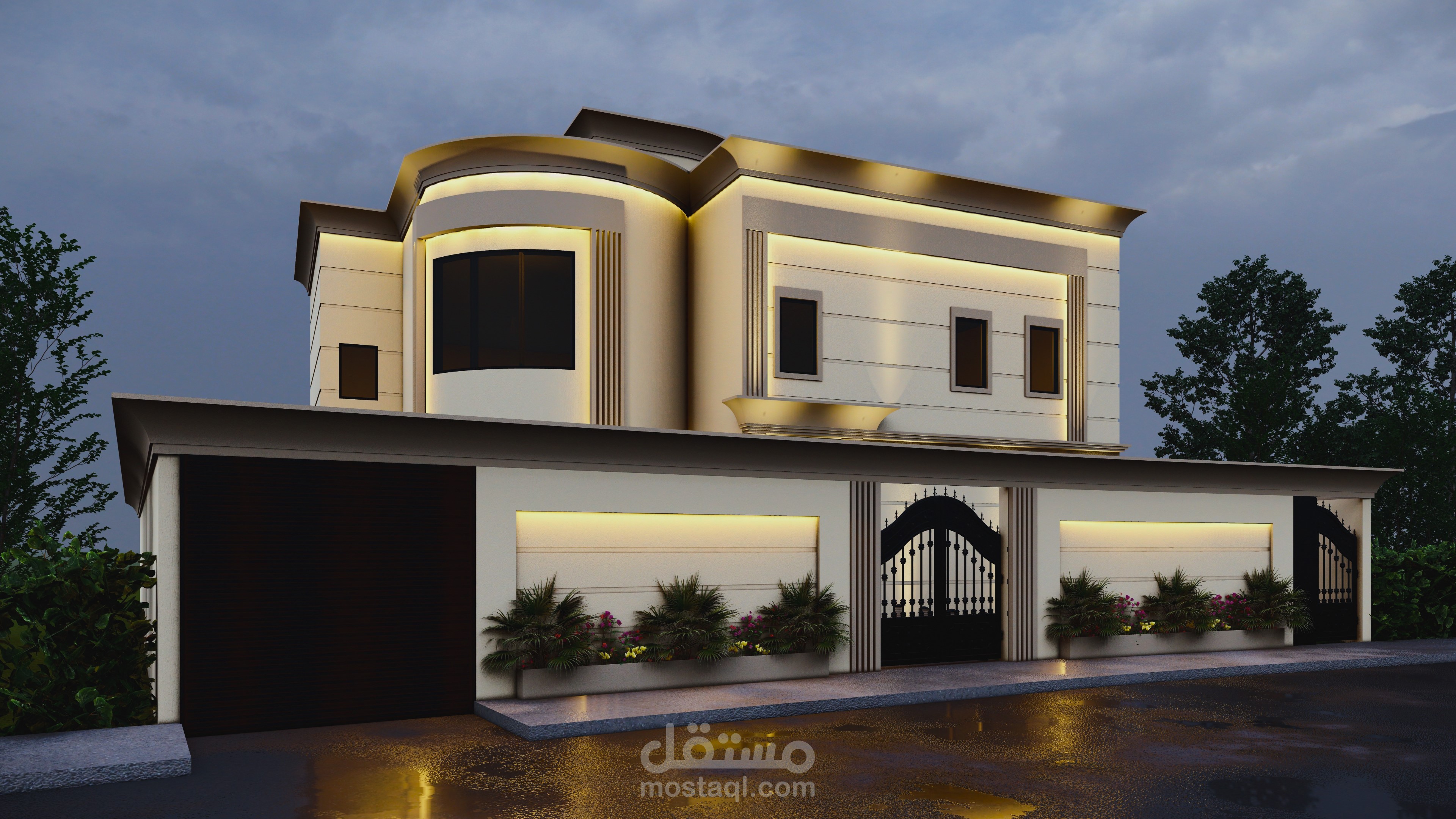 تصميم وتنفيذ واجهة فيلا بالسعودية