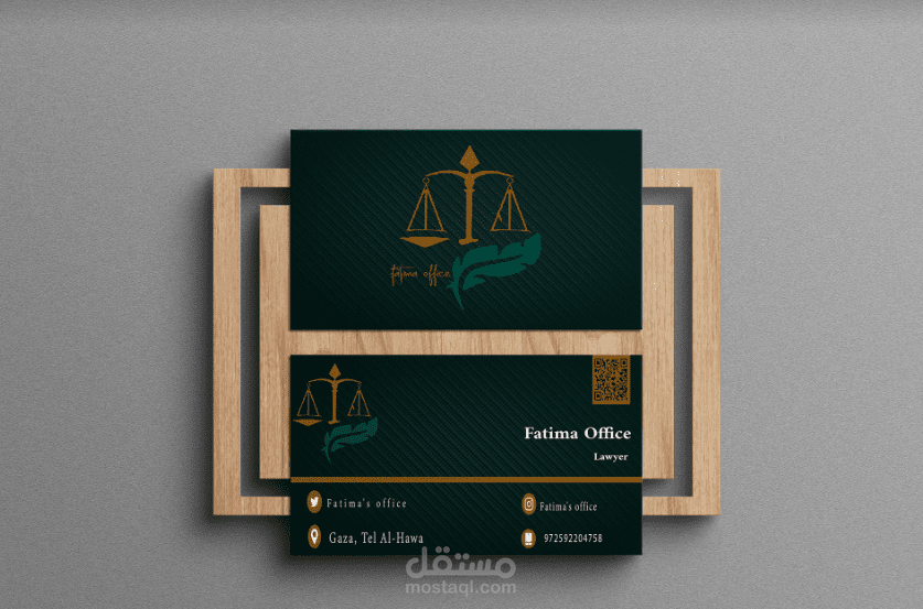 تصميم هوية بصرية وبطاقm عمل لمكتب محاماة واستشارات قانونية.