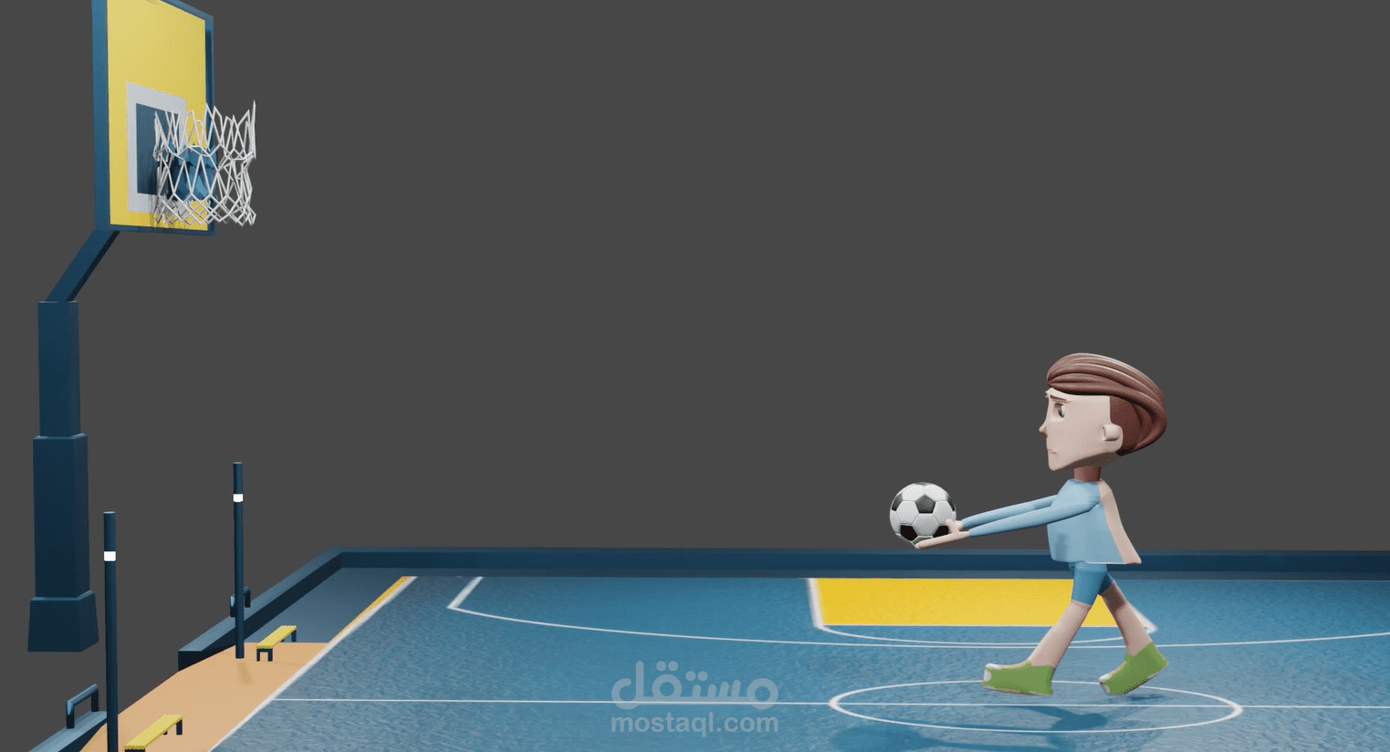 ولد يلعب كرة سلة