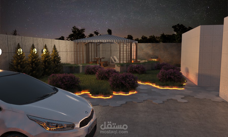 حديقة خارجية لفيلا