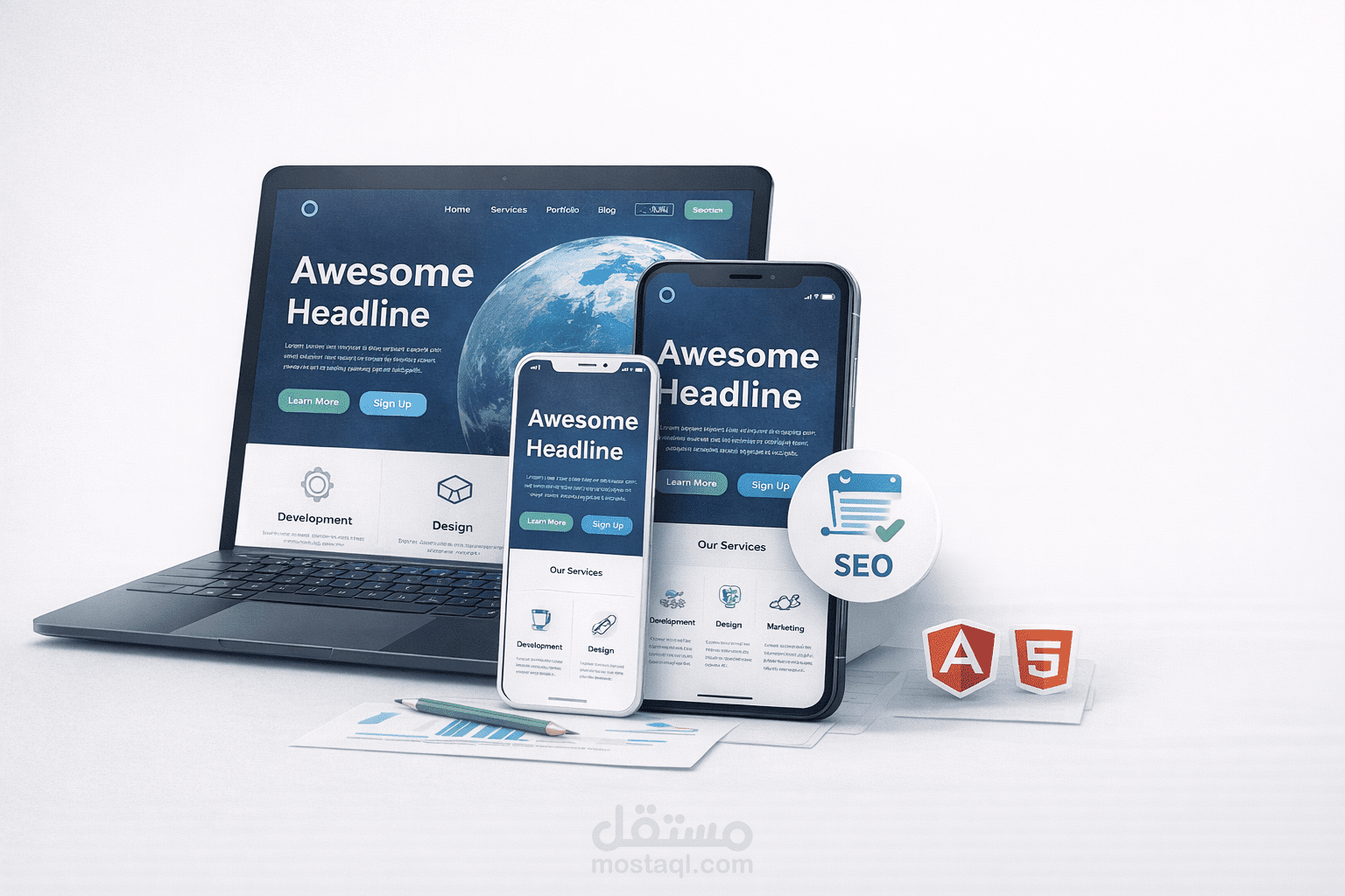 تطوير موقع ويب احترافي (Frontend)