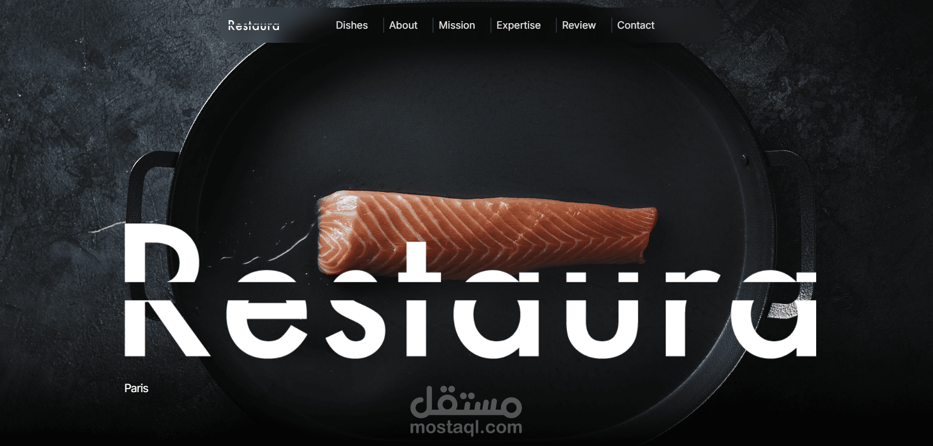 صفحة تعريفية لمطعم Landing page