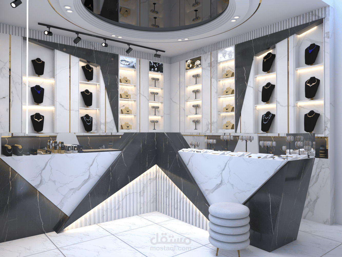 تصميم راقي لمعرض مجوهرات Jewelry gallery