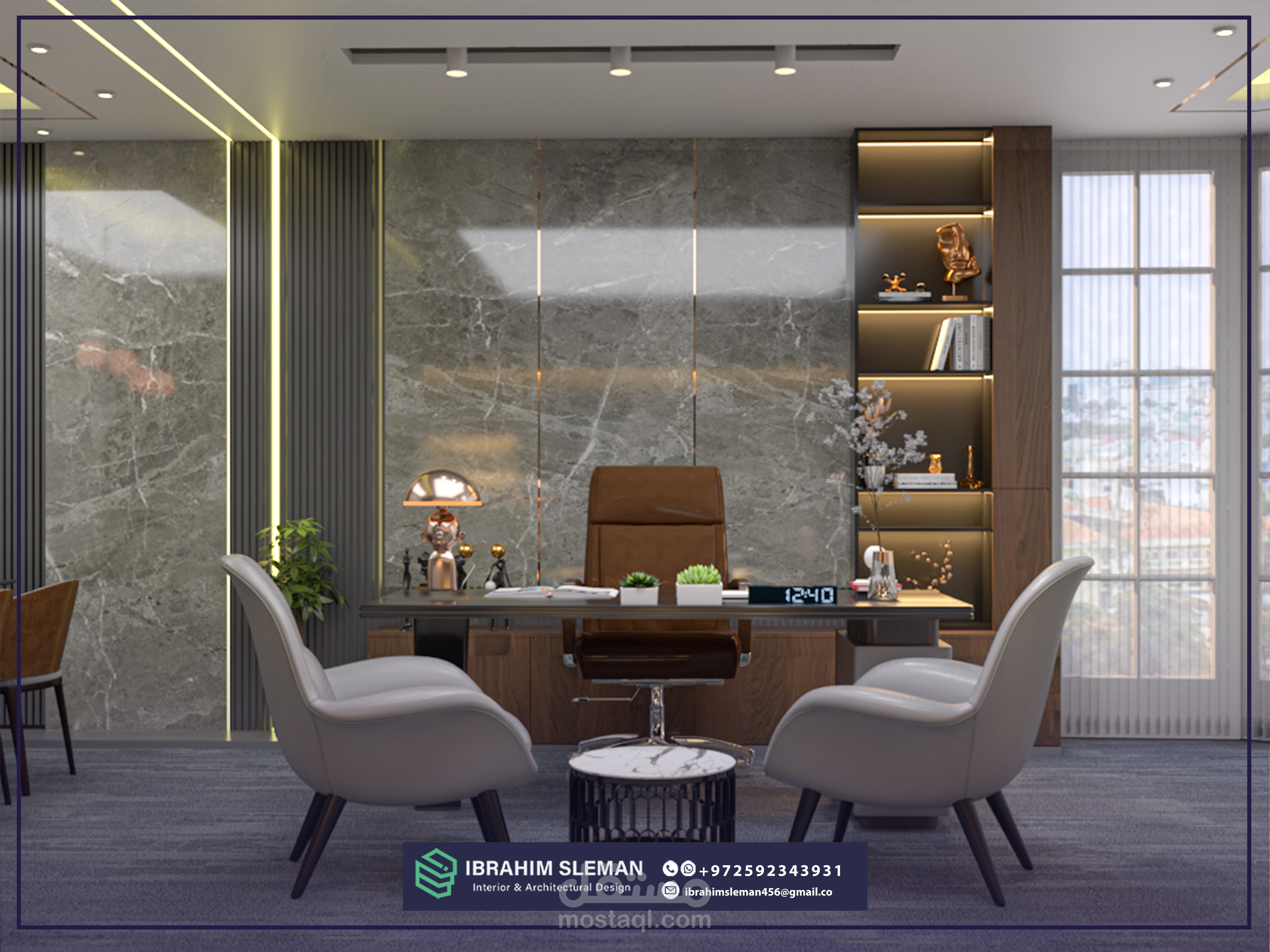 تصميم داخلي لمكتب لاحد رجال الاعمال الاجانب في مدينة اسطنبول بتركيا