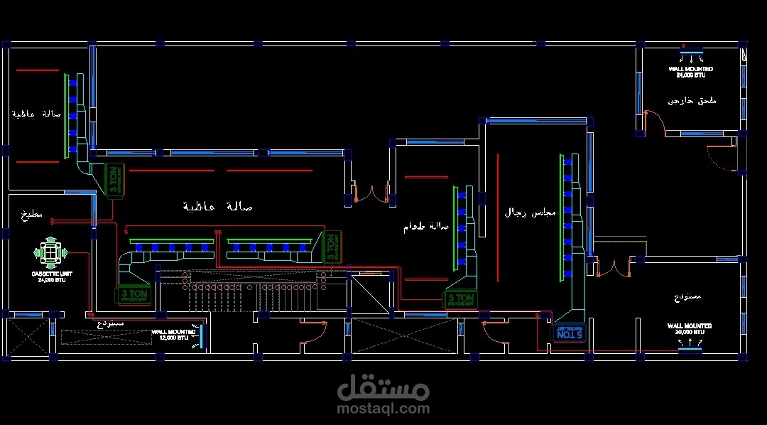 مخطط تكييف لفيلا سكنية بالرياض
