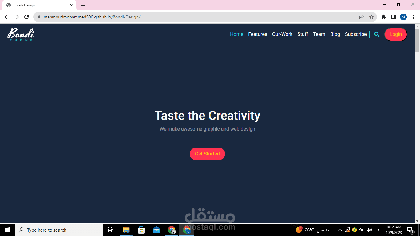 تطوير قالب ويب Bondi-Design بلغاتHTML و CSS و BOOTSTRAB
