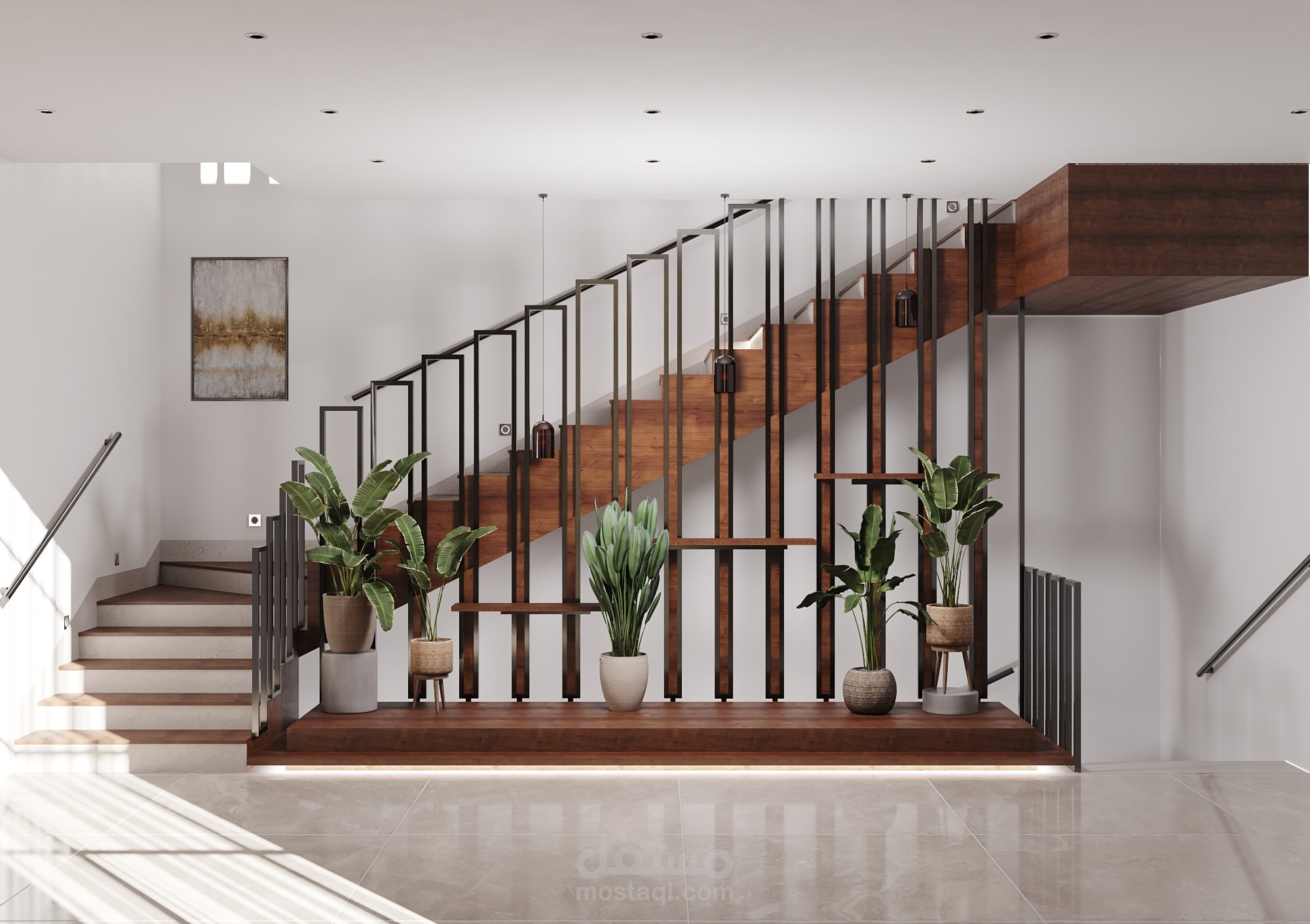 تصميم لدرابزين درج غير تقليدي