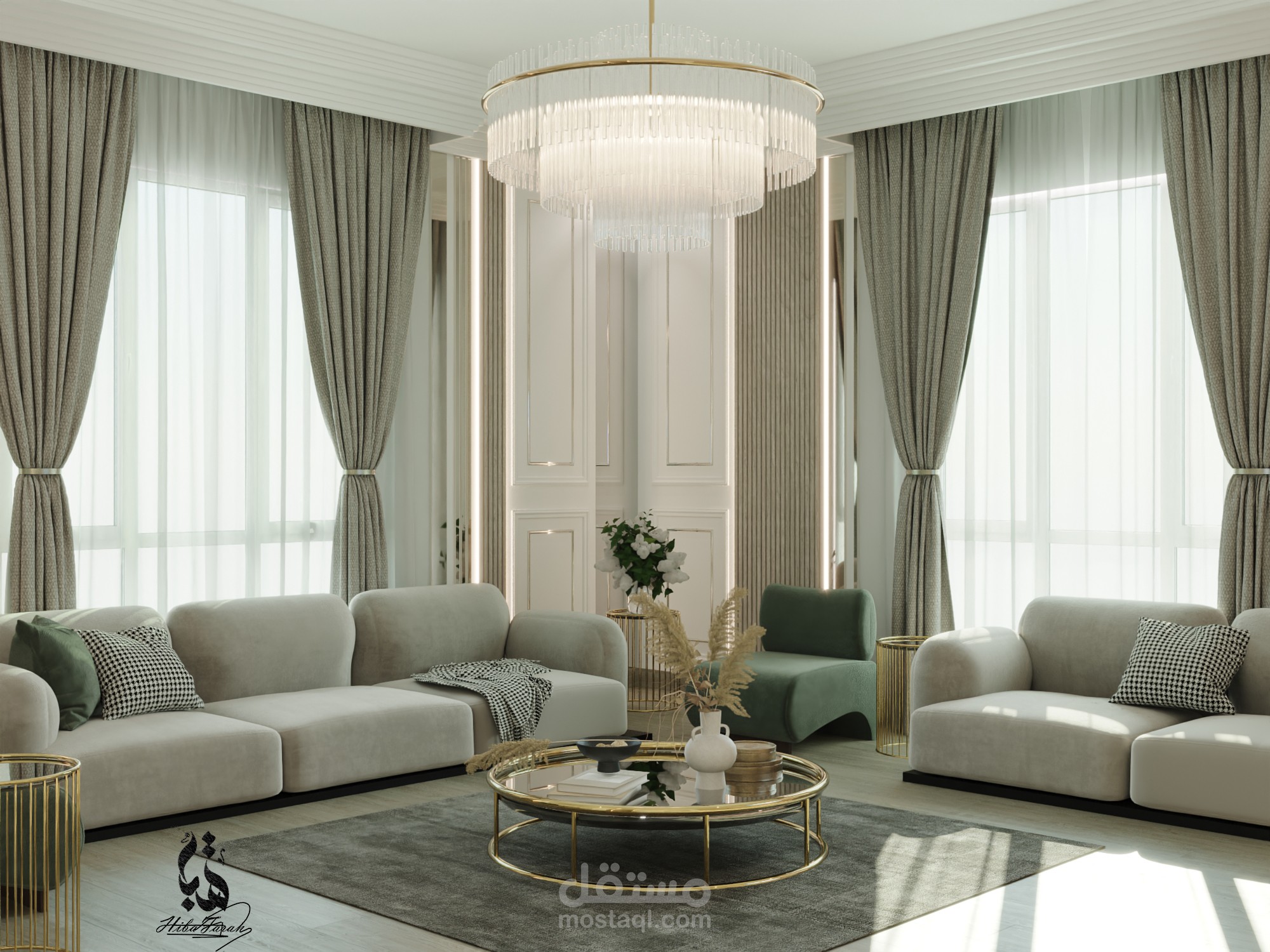 تصميم مجلس (  قعدة مرتفعة )  - الكويت