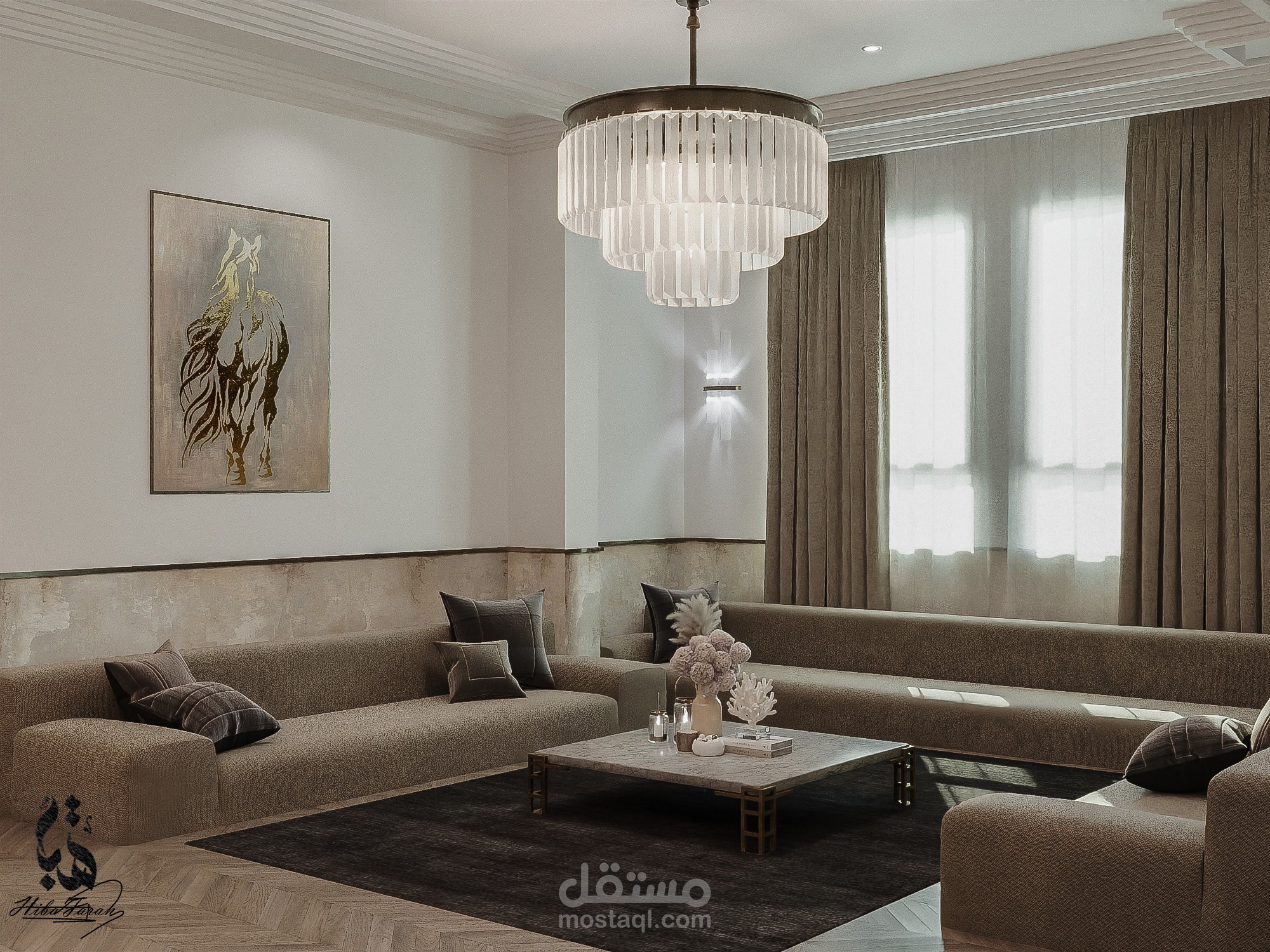 تصميم مجلس ( قعدة أرضية ) - الكويت