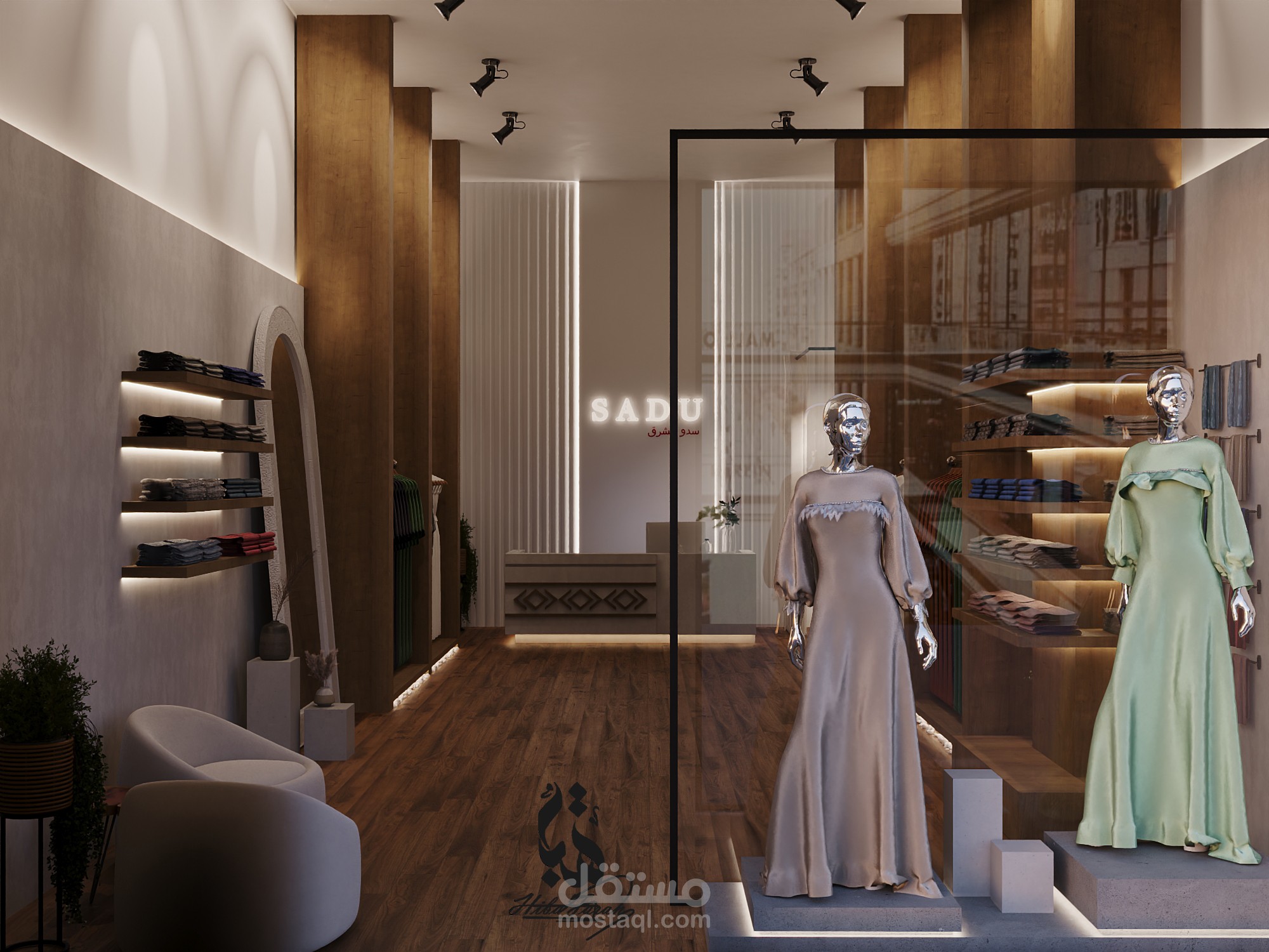 تصميم بوهيمي ل بوتيك عبايات - السعودية   Bohemian boutique design