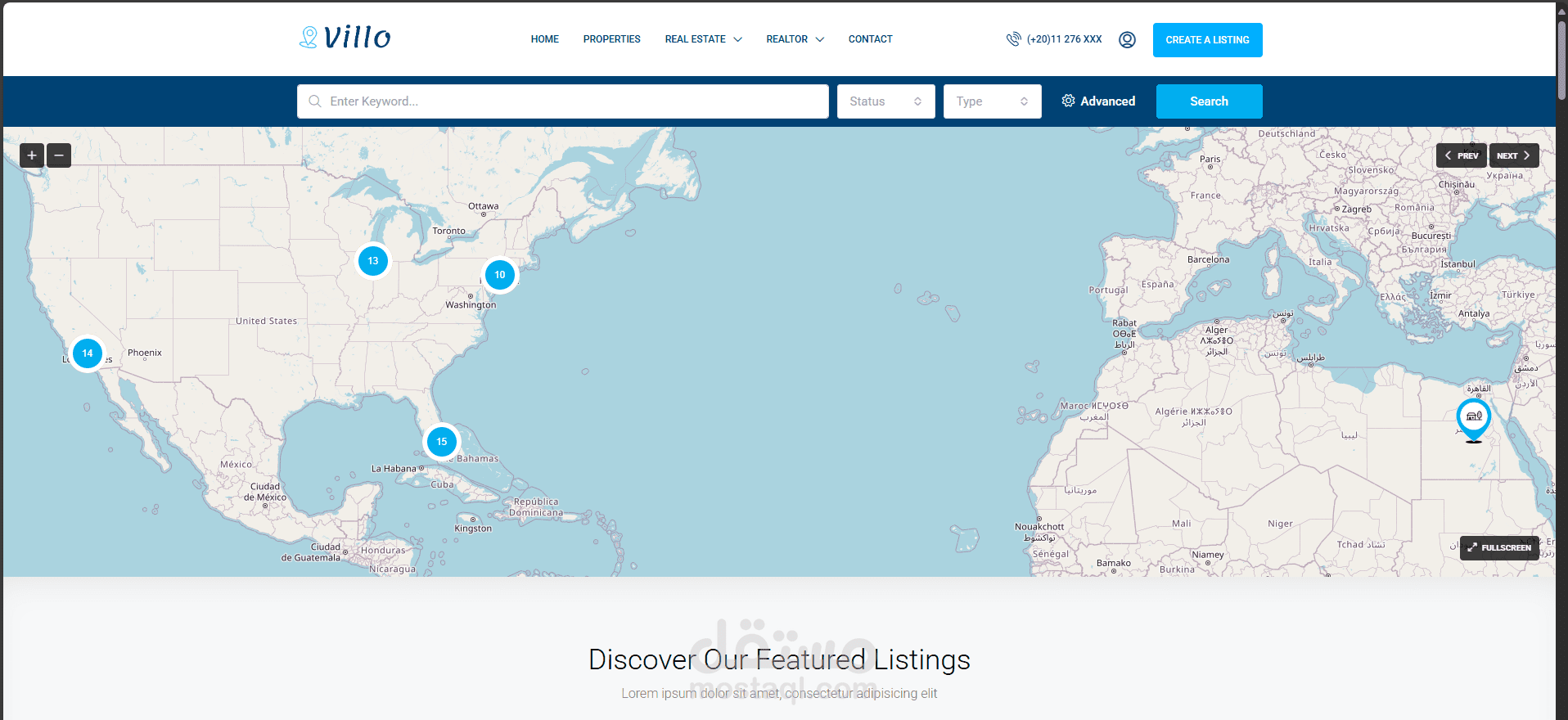 شركة بيع عقارات (Wordpress)