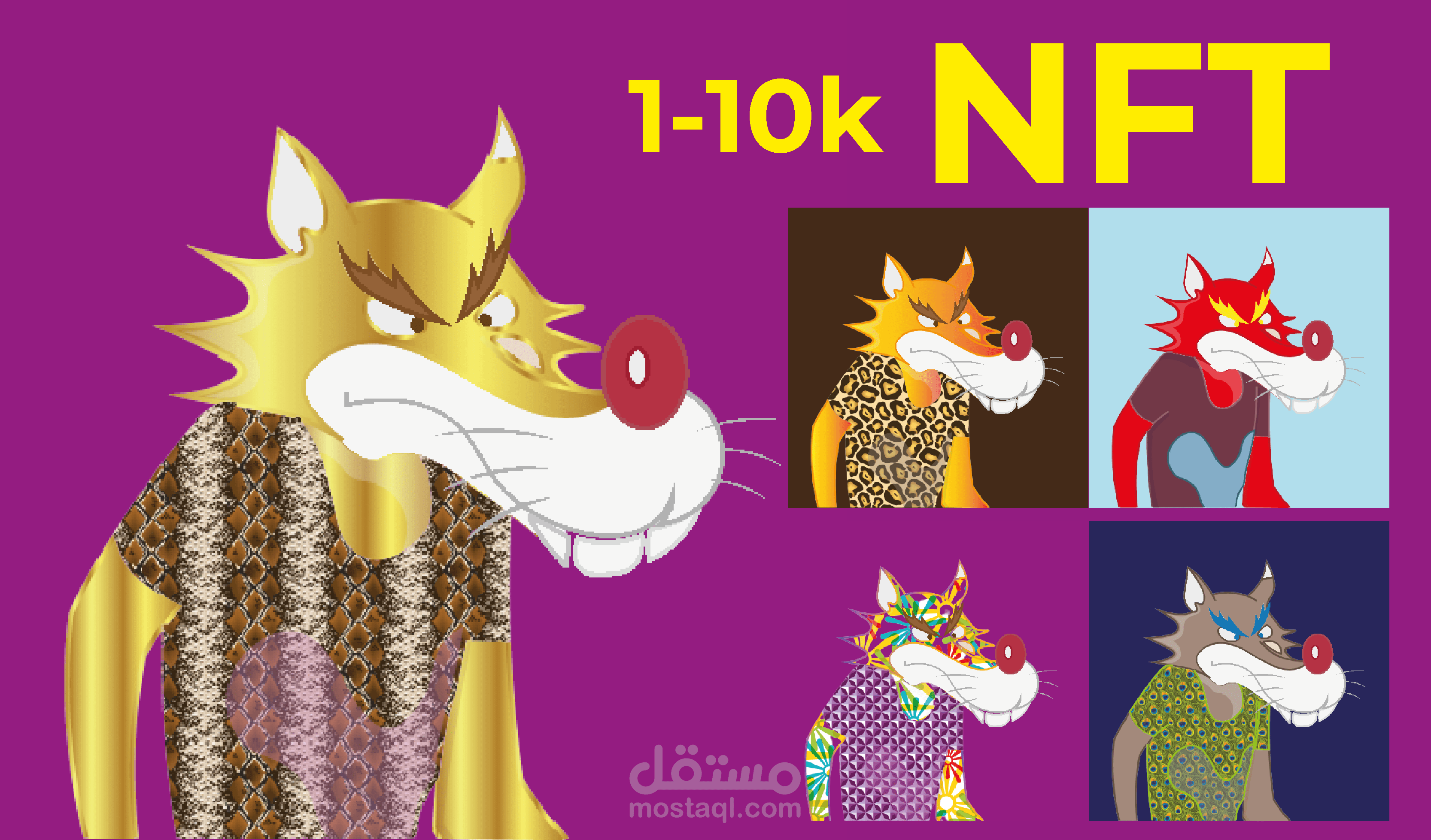 تصميم NFT مع توليد 10 ألف Nfts بملف Metadata