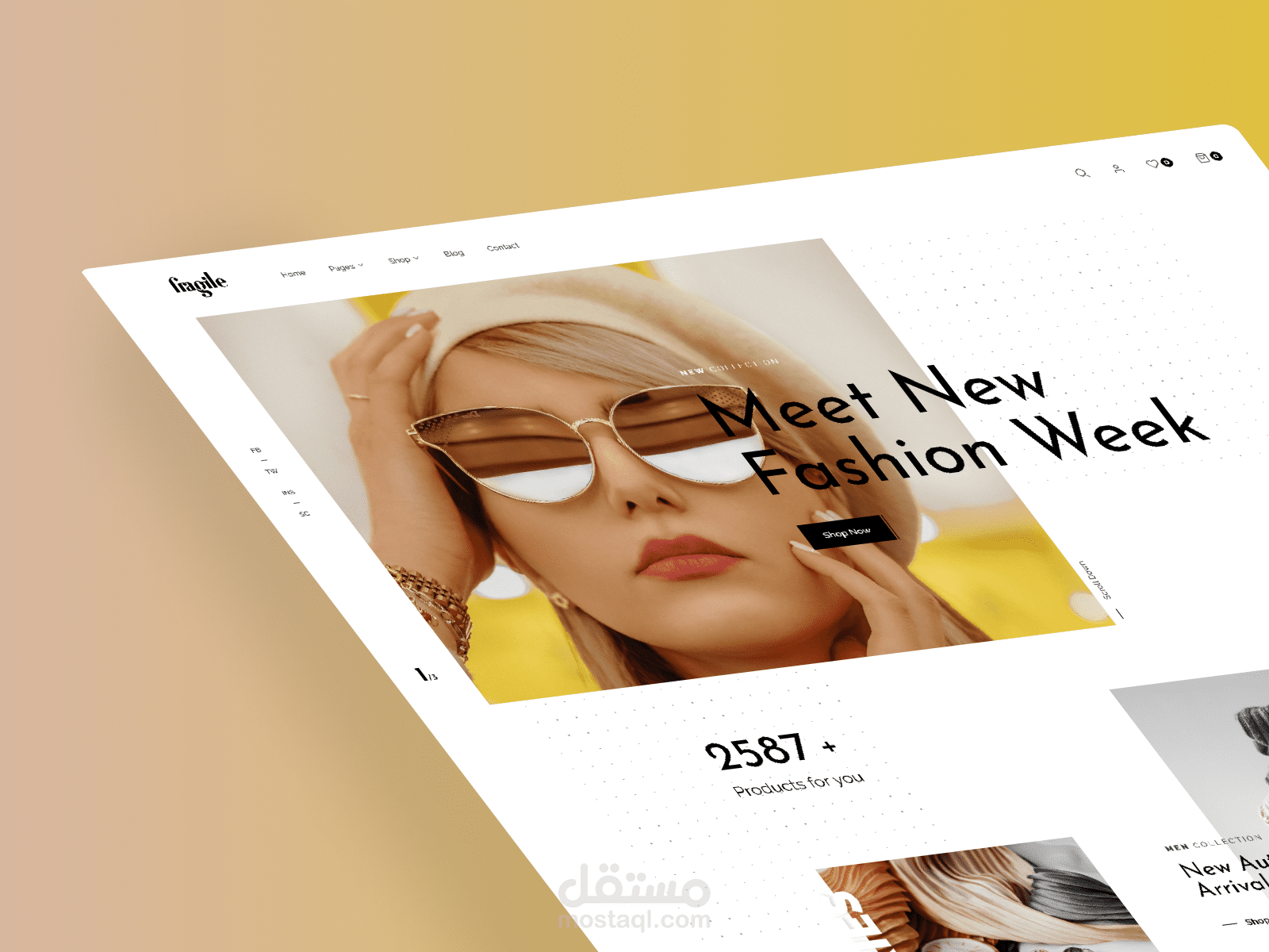 تصميم موقع متجر الكتروني |  E - commerce Fashion Website