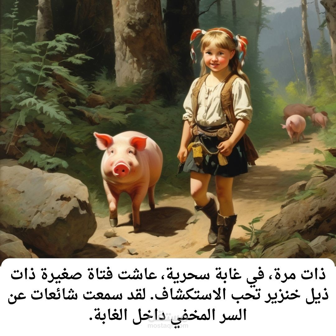 قصة خيالية عن المغامرات المسحوره لفتاه صغيرة ذات ذيل خنزير