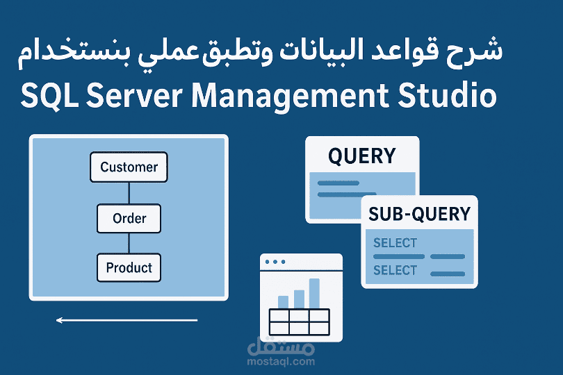 شرح قواعد البيانات وتطبيق عملي باستخدام SQL Server مع تطبيق اكتر من 200 queries