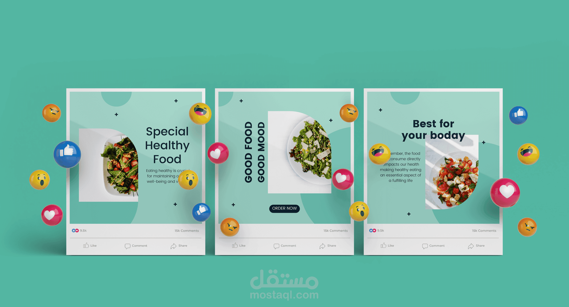 منشورات وسائل التواصل الاجتماعي | الغذاء الصحي