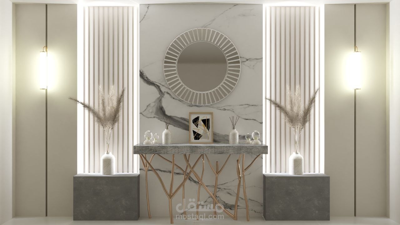 تصميم حمام ومدخل