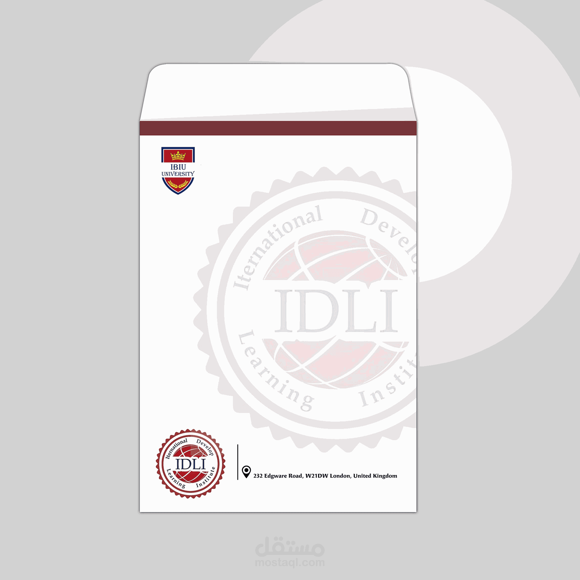 Design for Cover Envelope Certificate of IDLI