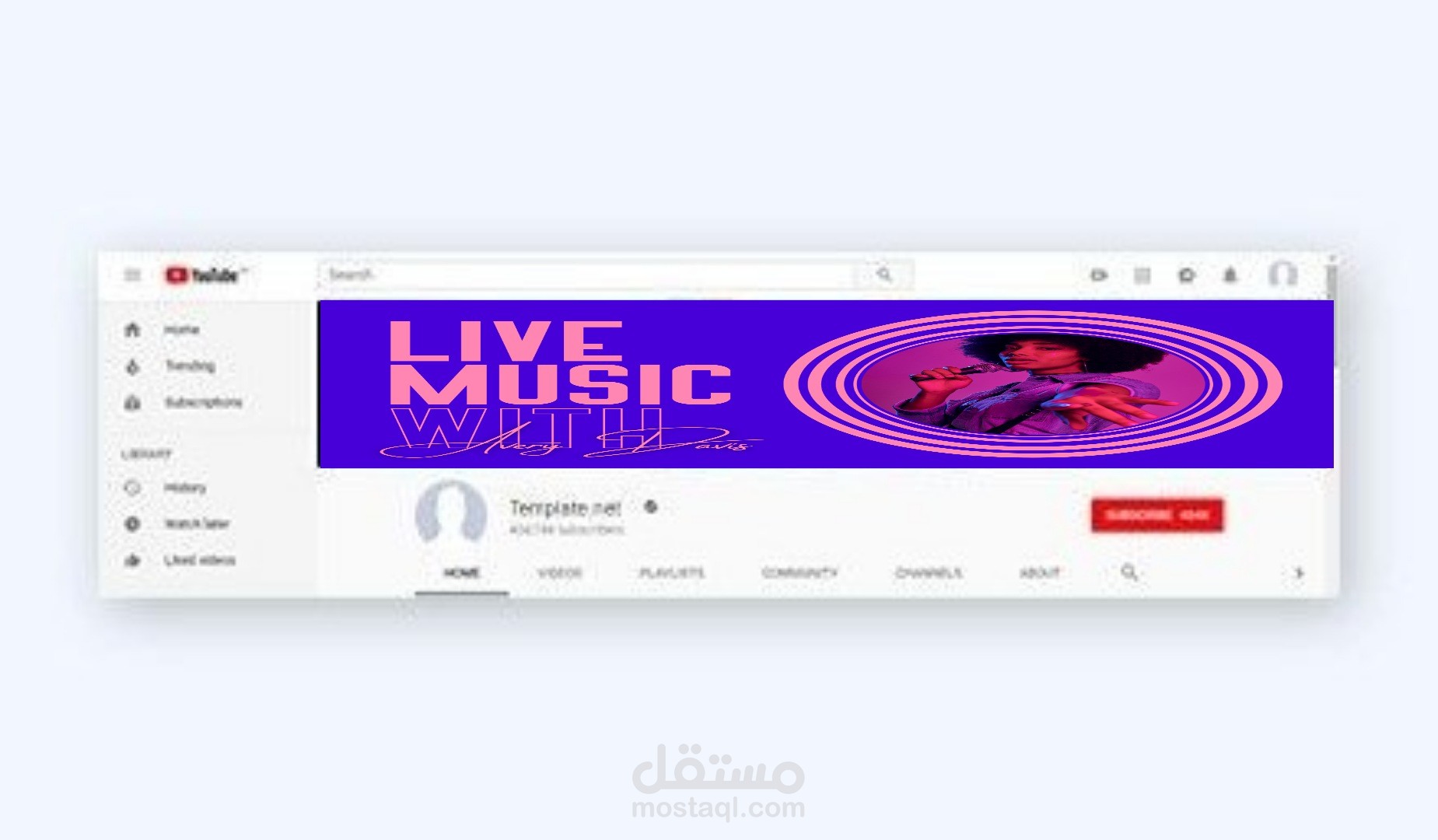 تصميم بنر لقناه يوتيوب