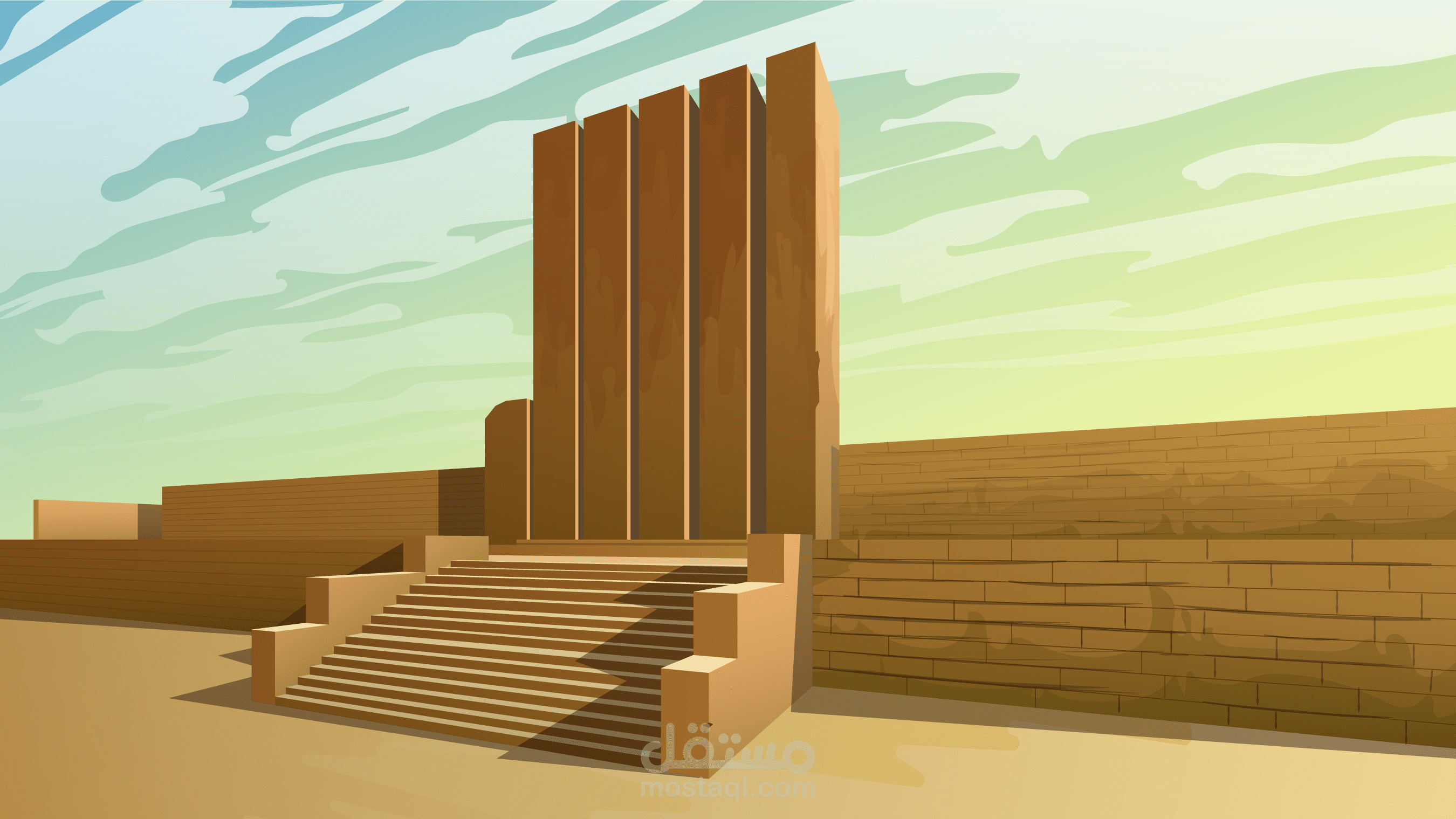 رسم موقع اثري _عرش بلقيس , اليمن , مأرب _