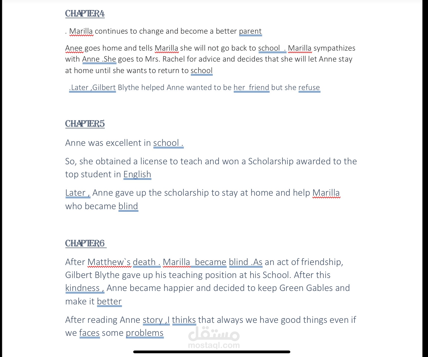 Summary( Anne of Green Gables )