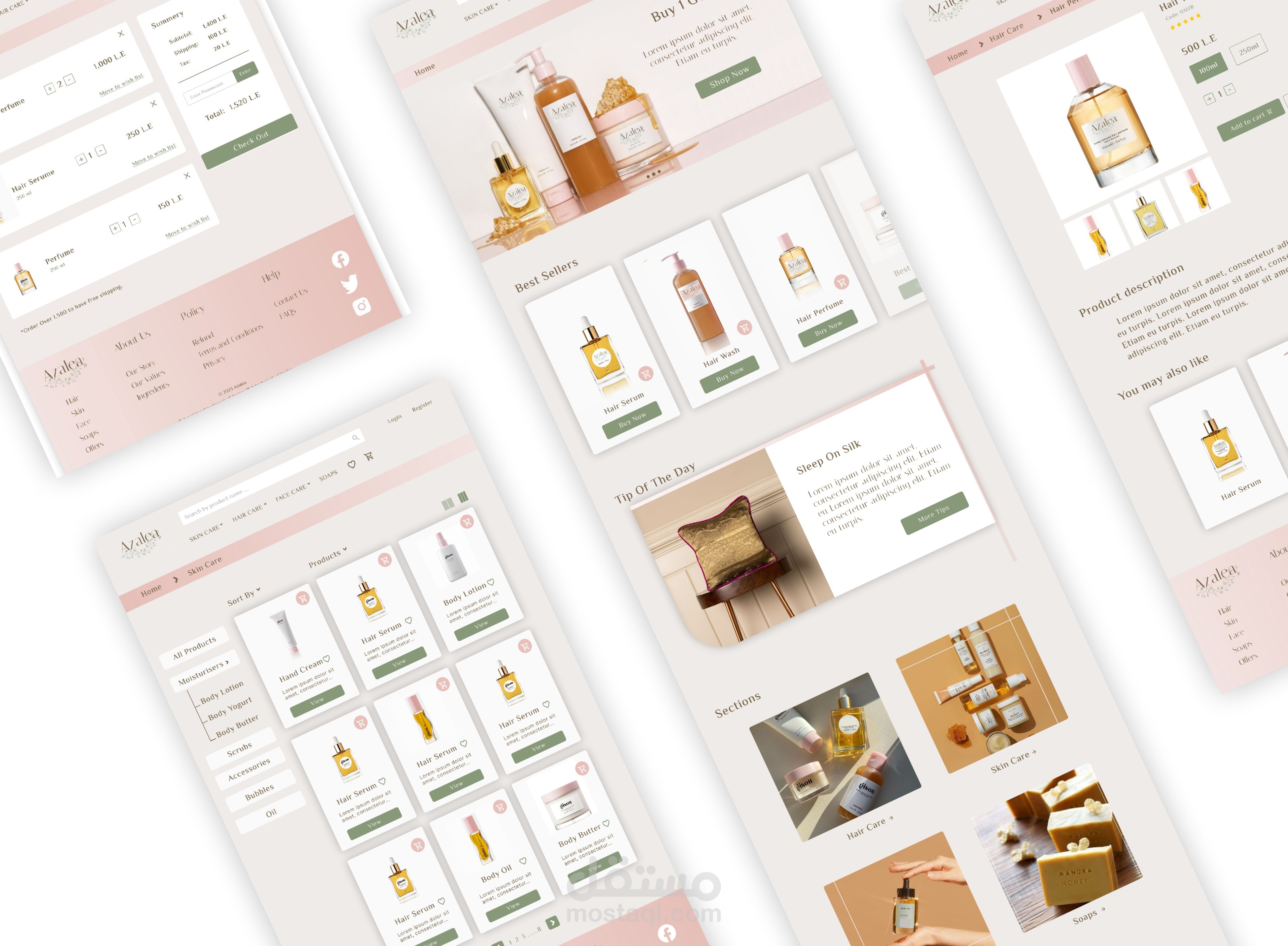 تصميم واجهة موقع ويب لموقع تسوق الكتروني - UI Design for E-Commerce website
