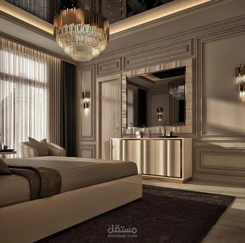 تصميم غرفه نوم نيو كلاسيك