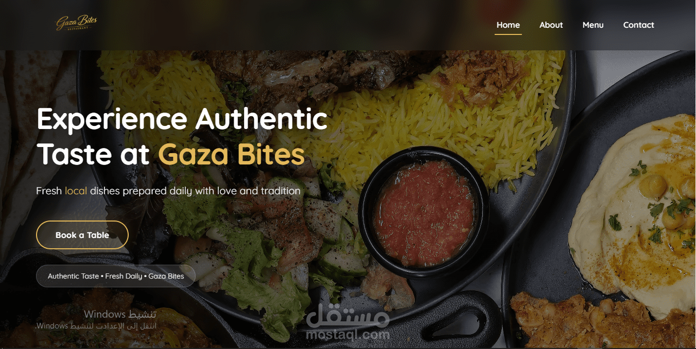 Gaza Bites – Modern Restaurant Website Design & Development