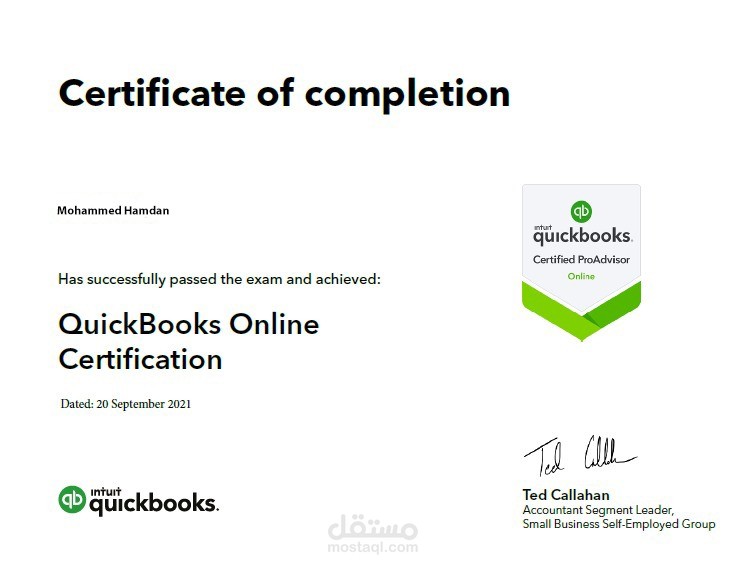 Quickbooks certification