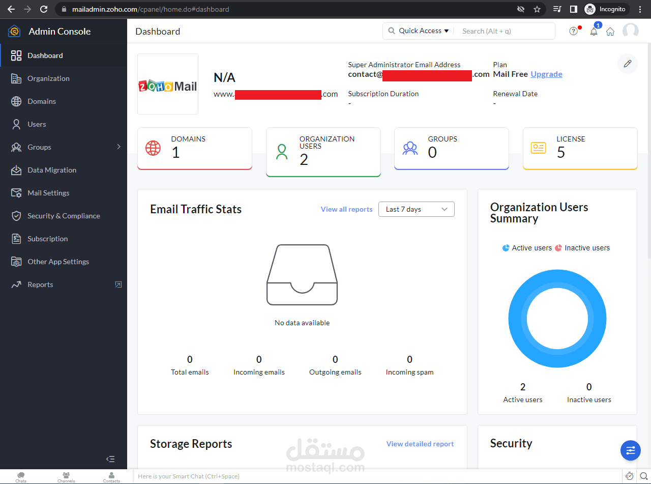 إعداد البريد الالكتروني بإسم الدومين الخاص بك على خدمة ZOHO