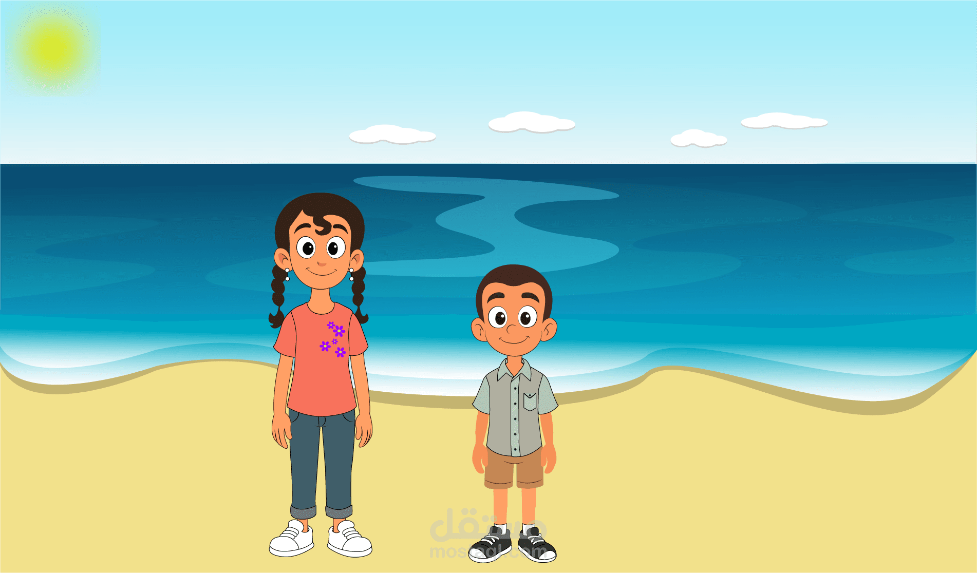 اخوةعلى شاطئ البحر