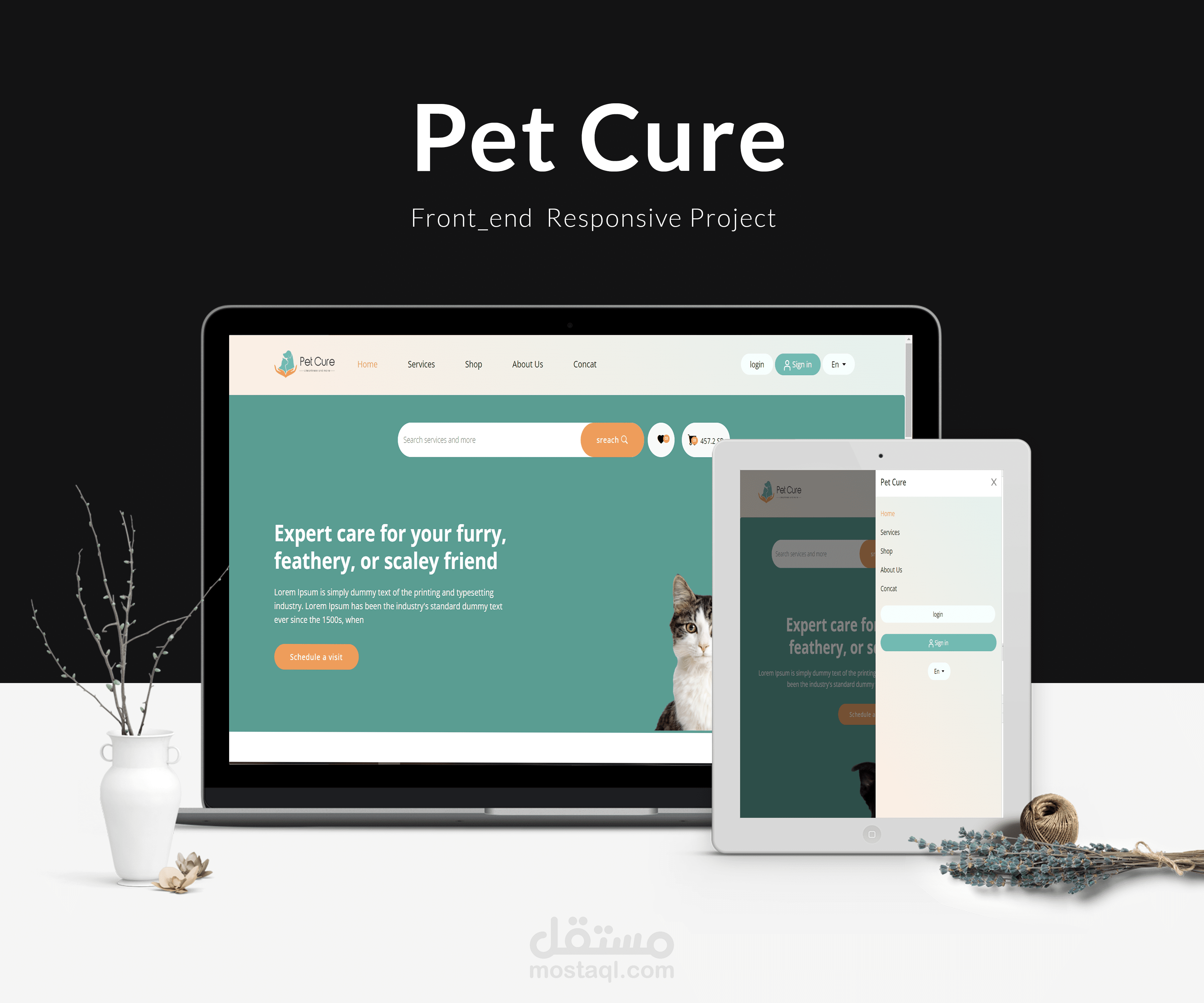 متجر اونلاين لبيع مستلزمات الحيوانات  Pet cure