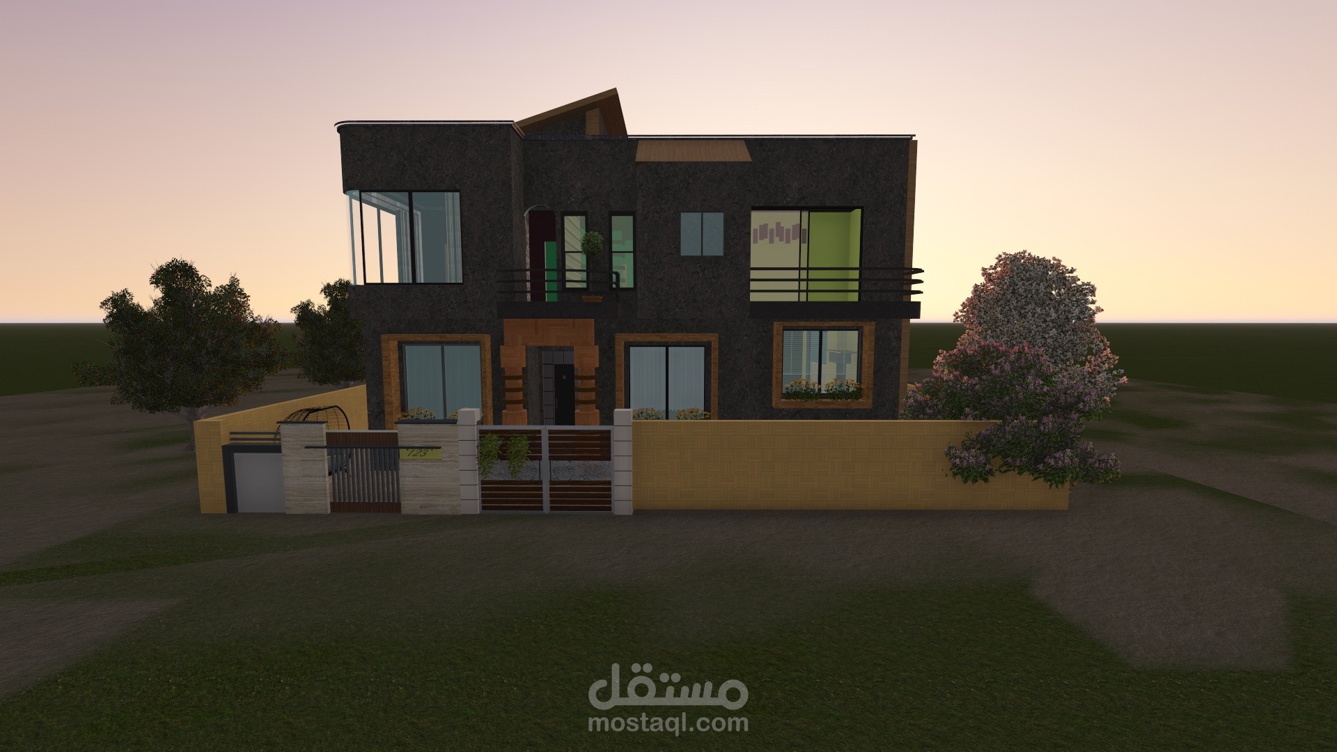 تصميم خارجي لفيلا سكنية .