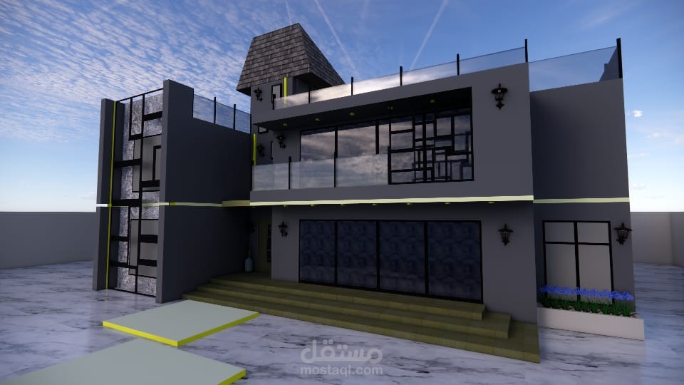 تصميم خارجي لفيلا سكنية .