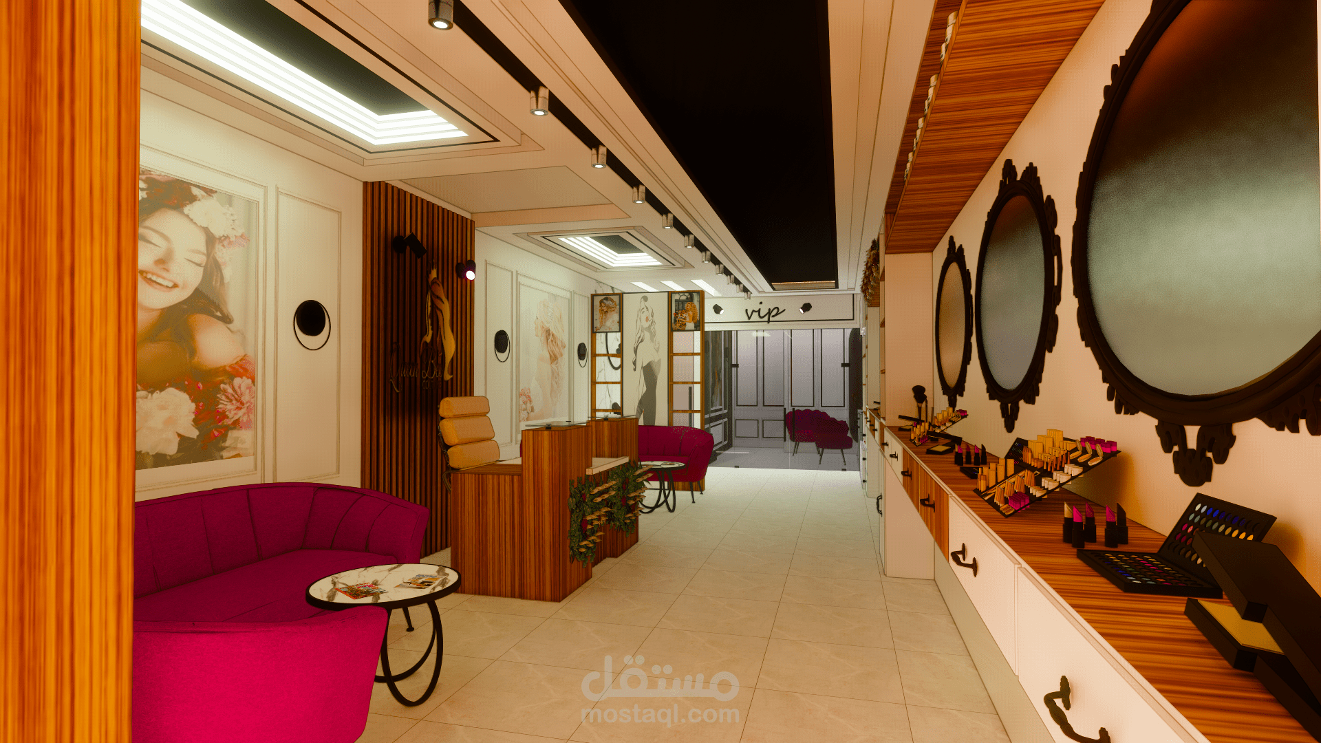 تصميم داخلي لكوافير .