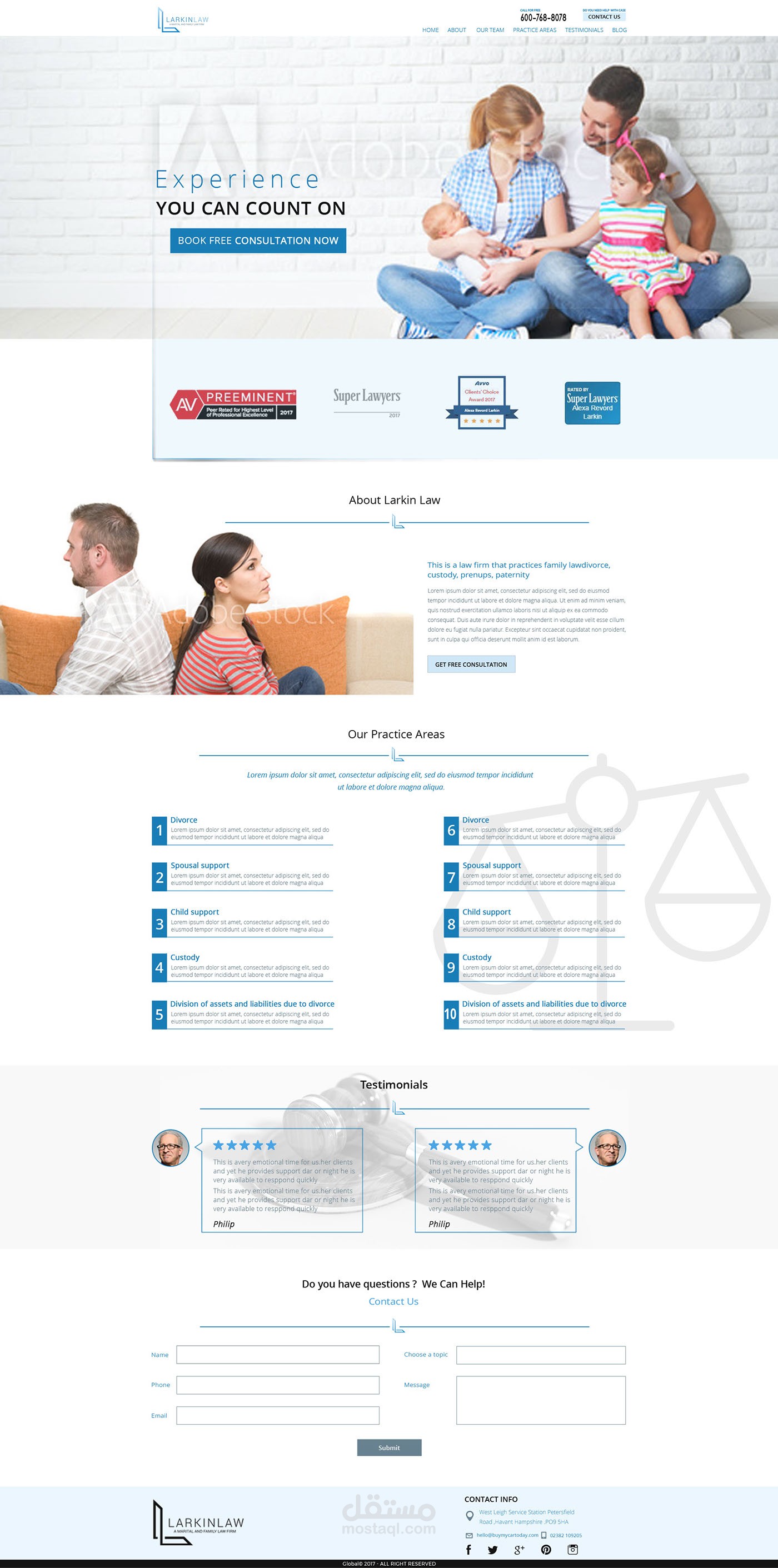 تصميم موقع لمكتب محاماه متخصص فى قضايا الاسرة