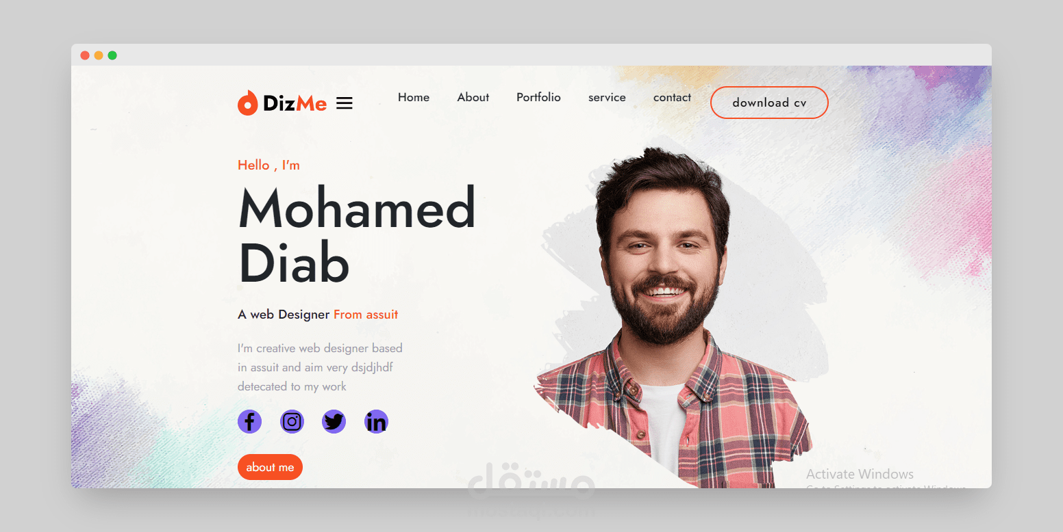 موقع شخصي / portfolio