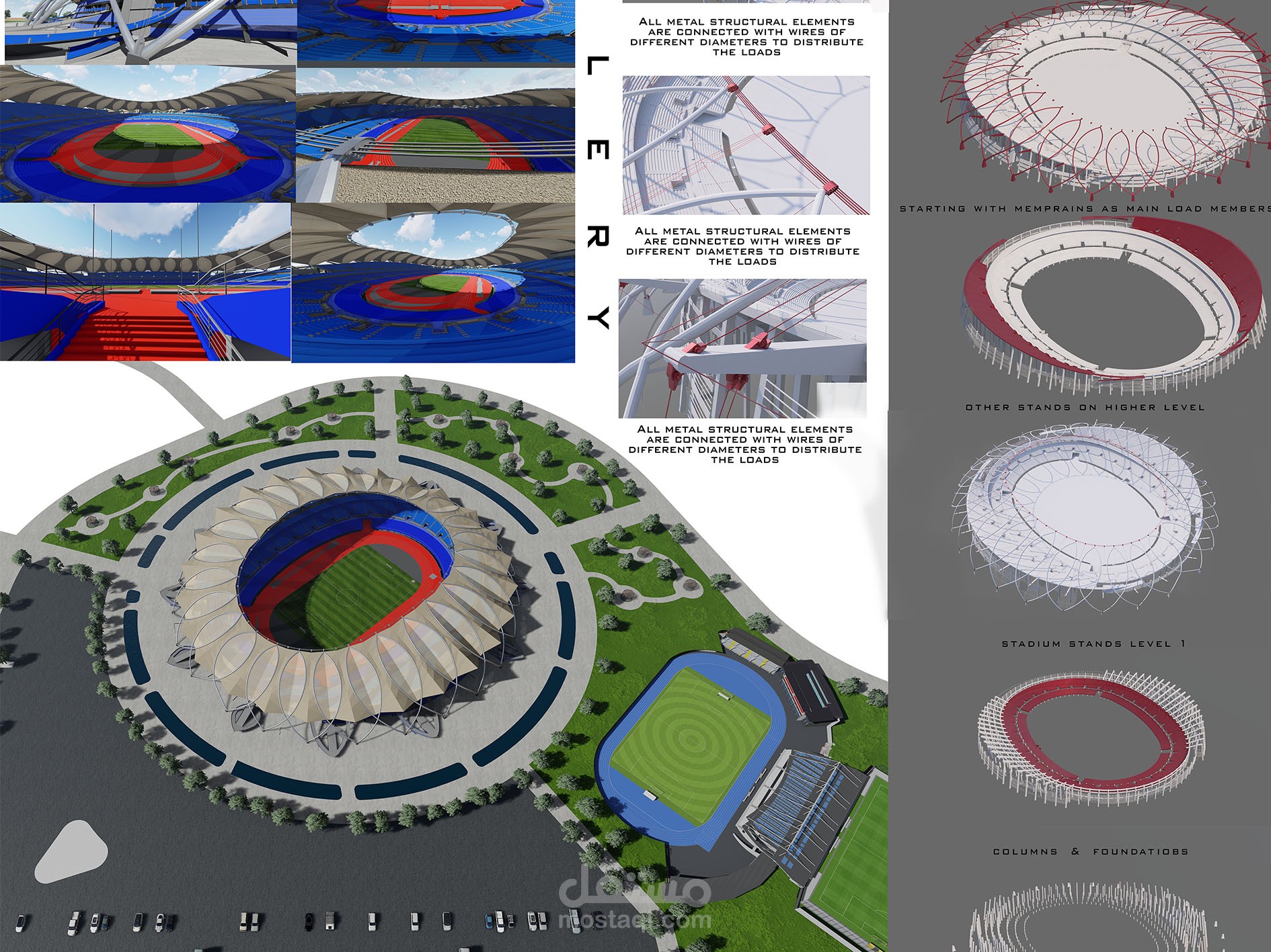 تصميم ملعب كرة قدم اولمبي-Design of an Olympic football stadium