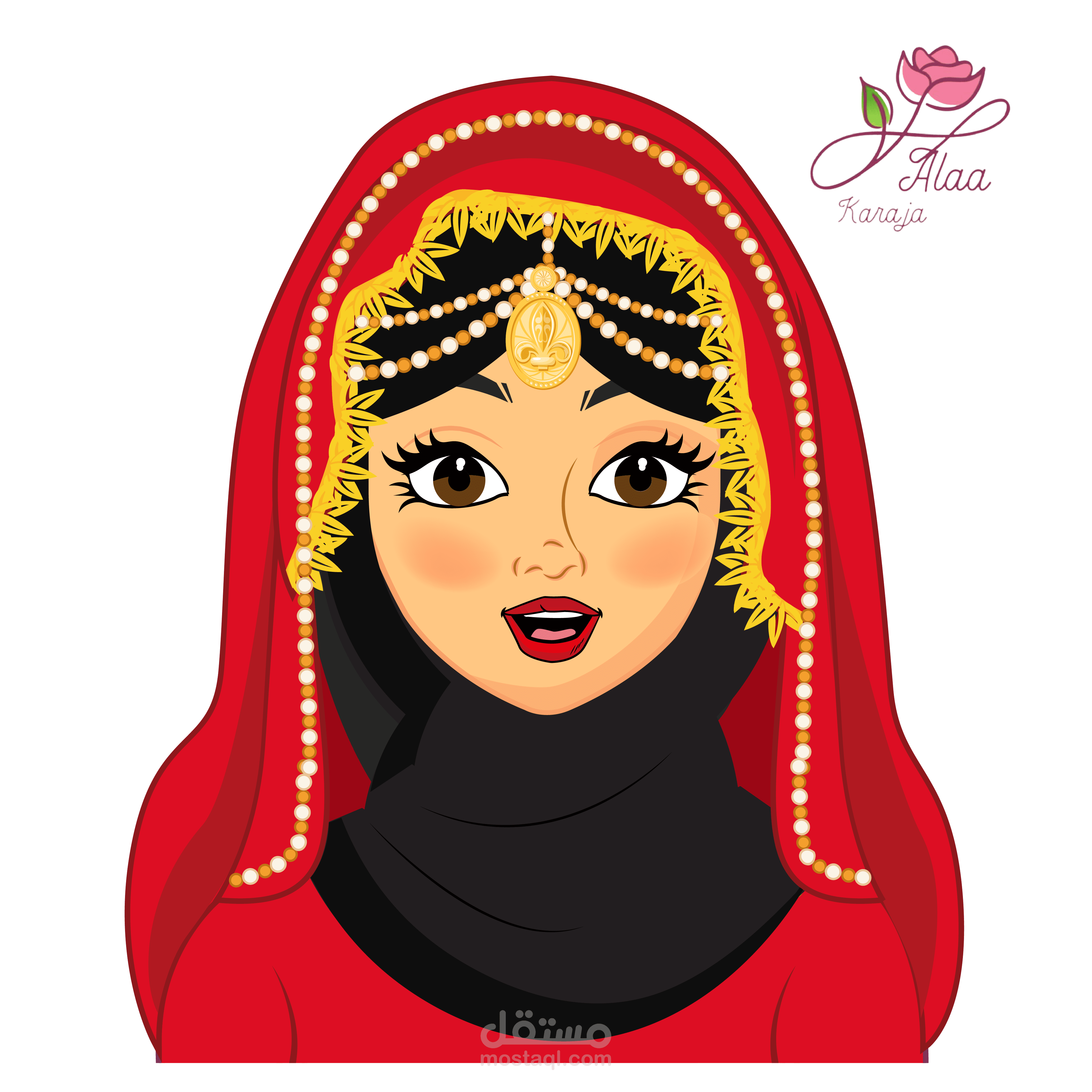 ⭐رسم وتصميم شخصية كرتونية لامرأة جميلة| فيكتور VECTOR وتصميم ملصقات⭐