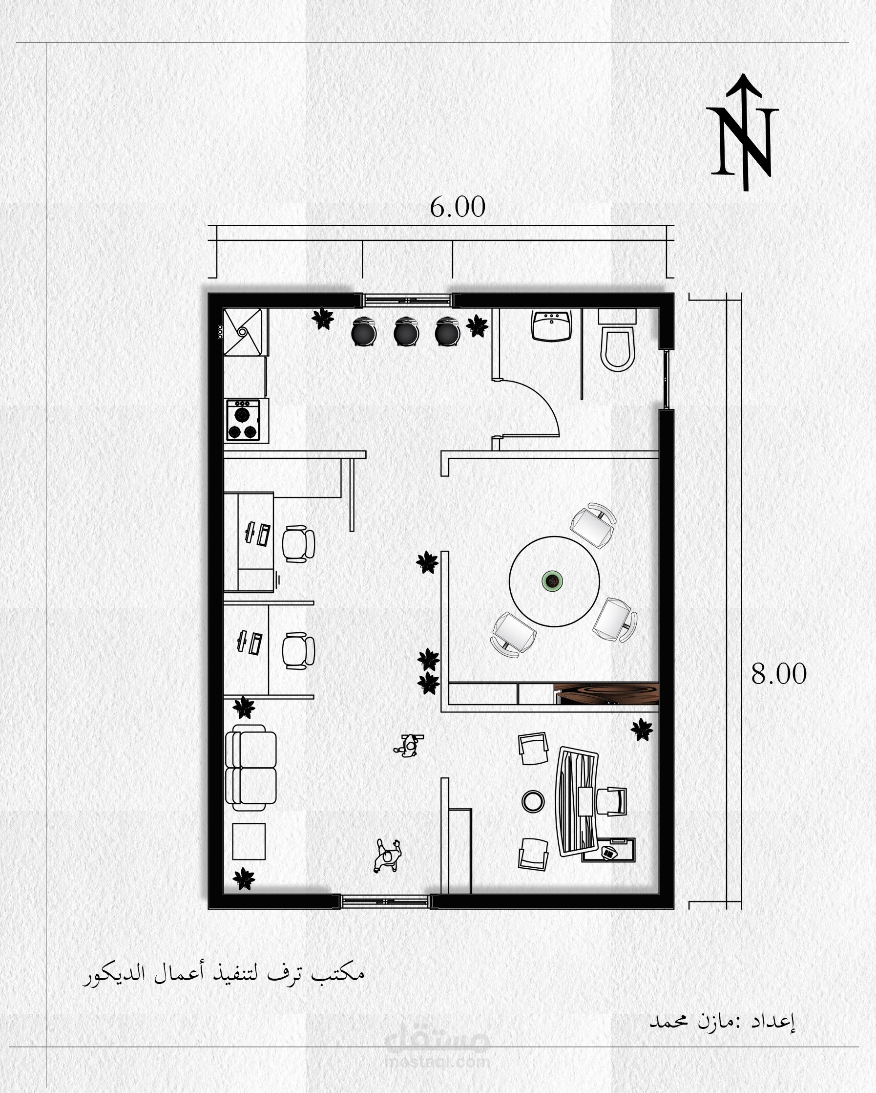 مخطط مكتب تصميم داخلي