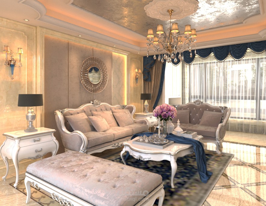 تصميم داخلي لفيلا كلاسيك