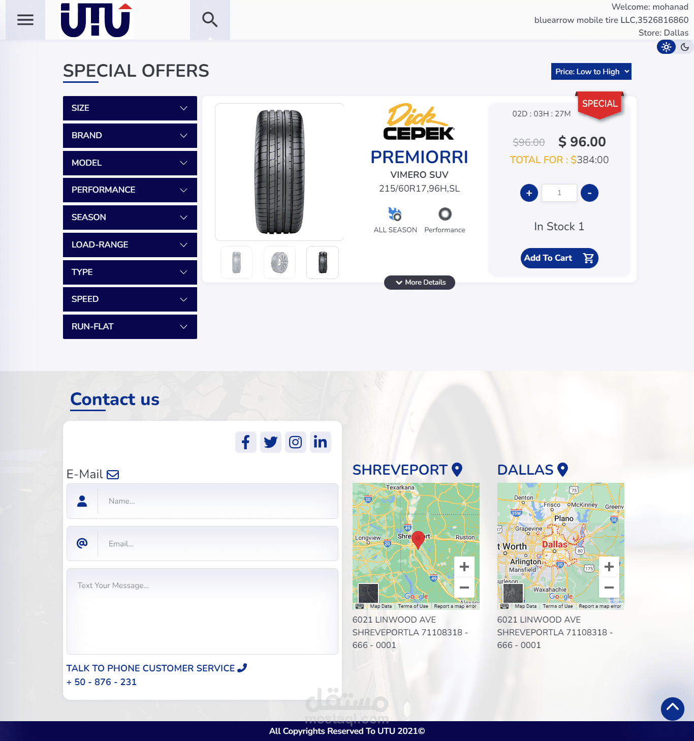 utu tires home page