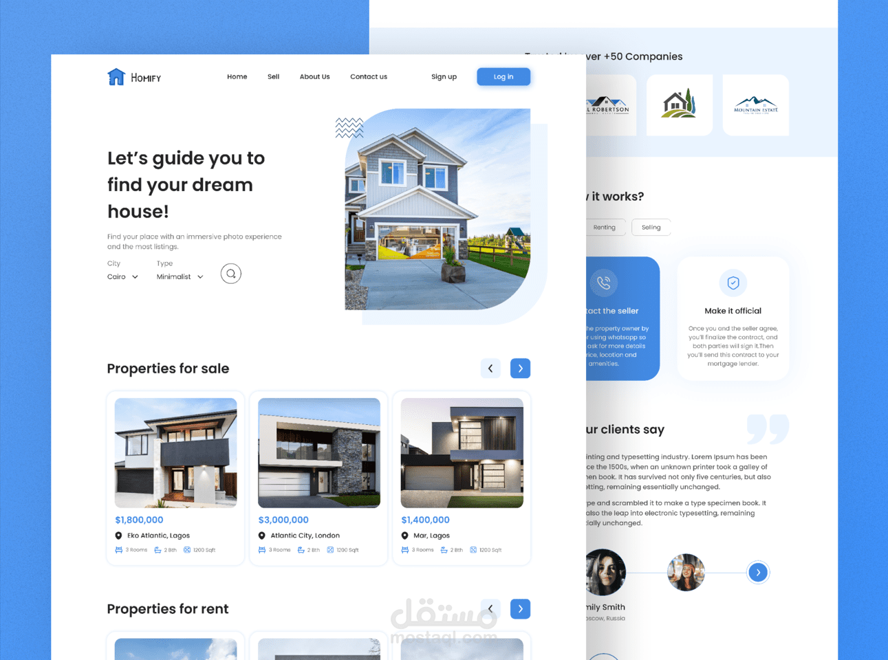 Real estate landing page